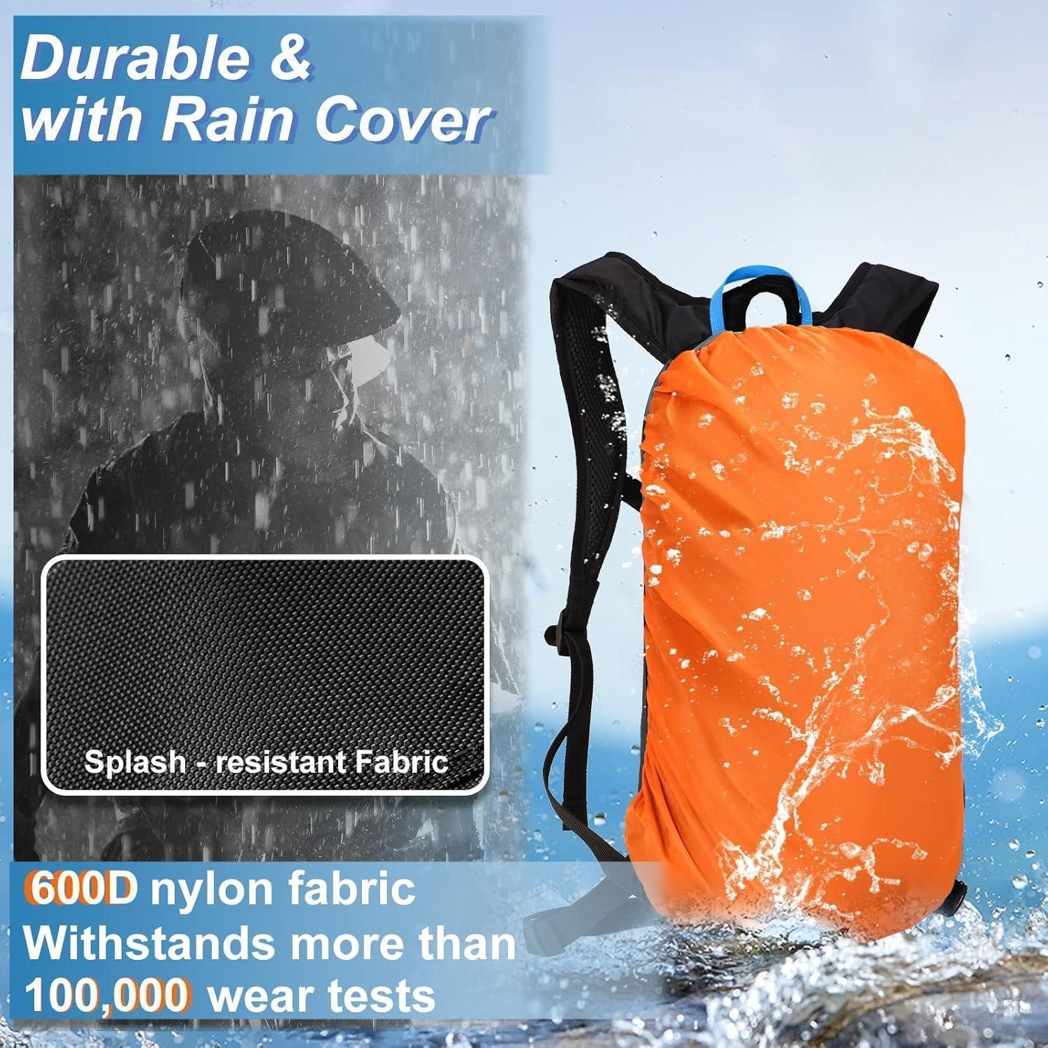 LuxusKollektion Fahrradrucksack Fahrradrucksack Trinkrucksack Wasserdicht Schwarz 6l mit Regenschutz