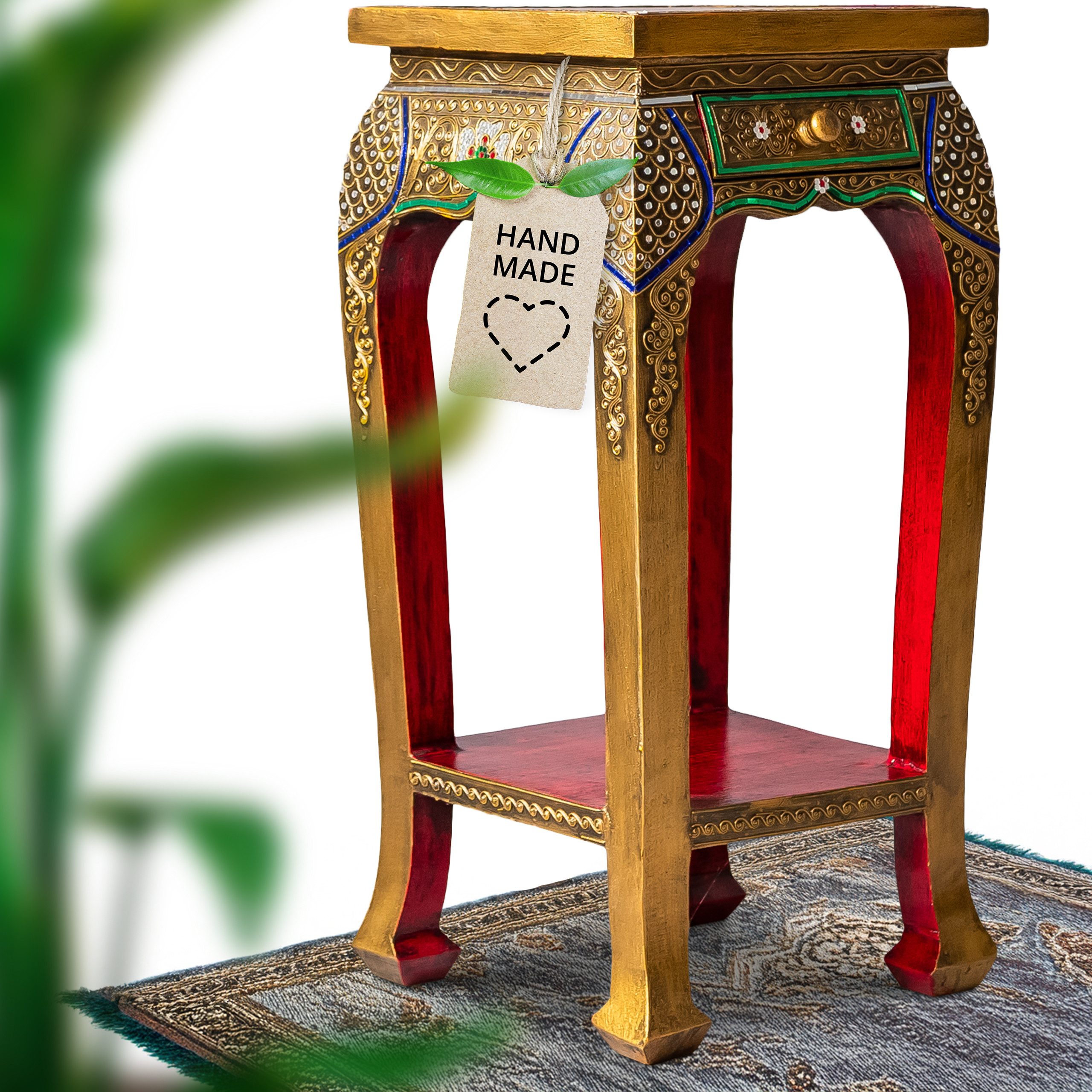 livasia Opiumtisch livasia Opiumtisch, rot/gold, Glasmosaik, handgefertigt 35x35x76cm