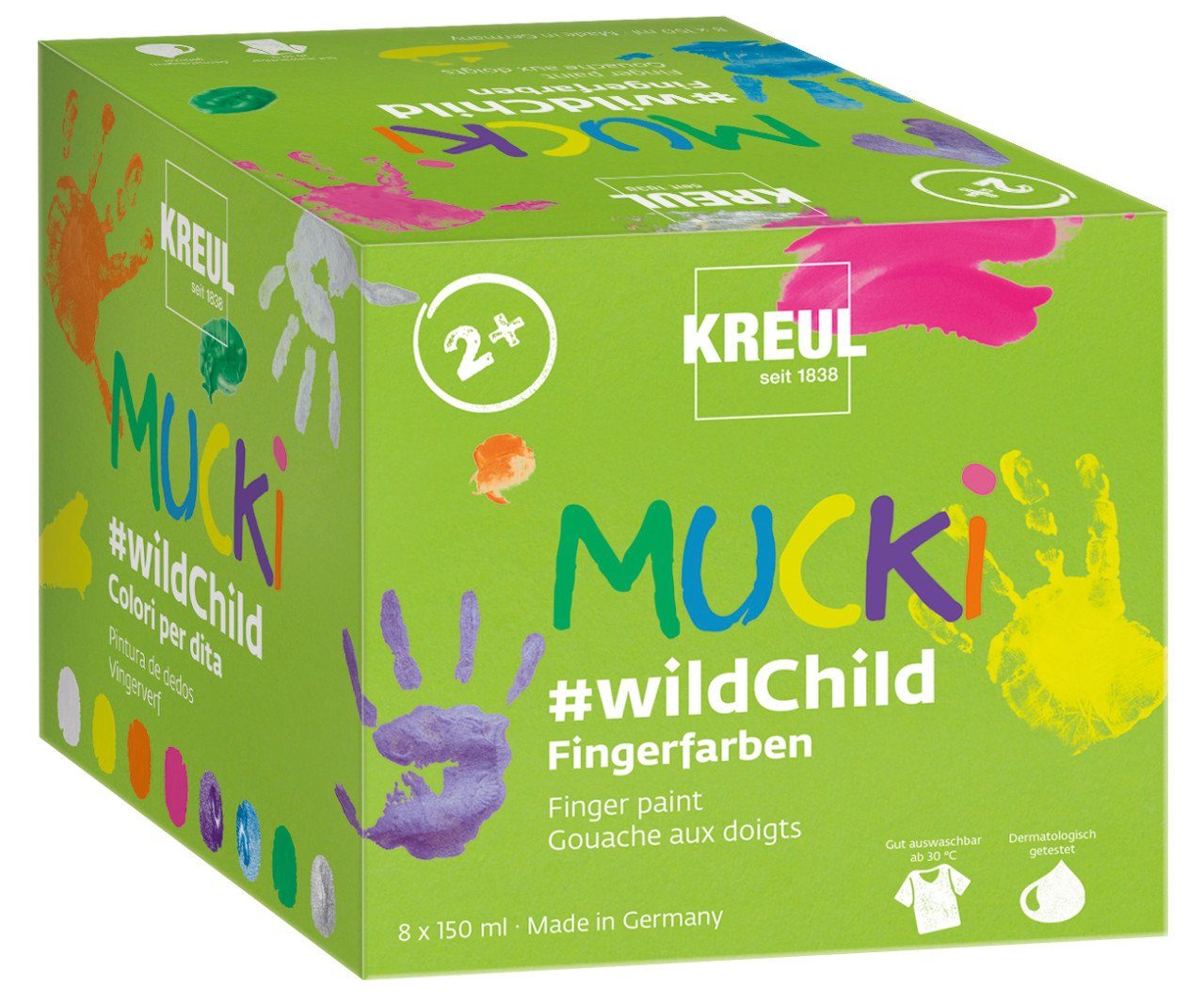 Kreul Fingerfarbe Kreul Mucki Fingerfarben Set 8 x 150 ml Farbmix
