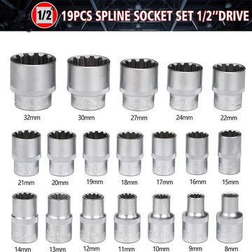 JOEAIS Nussknacker Nuss Set Torx Steckschlüsselsatz 1/2 zoll Torx Satz, für Sternverschlüsse/Bolzen benötigt werden