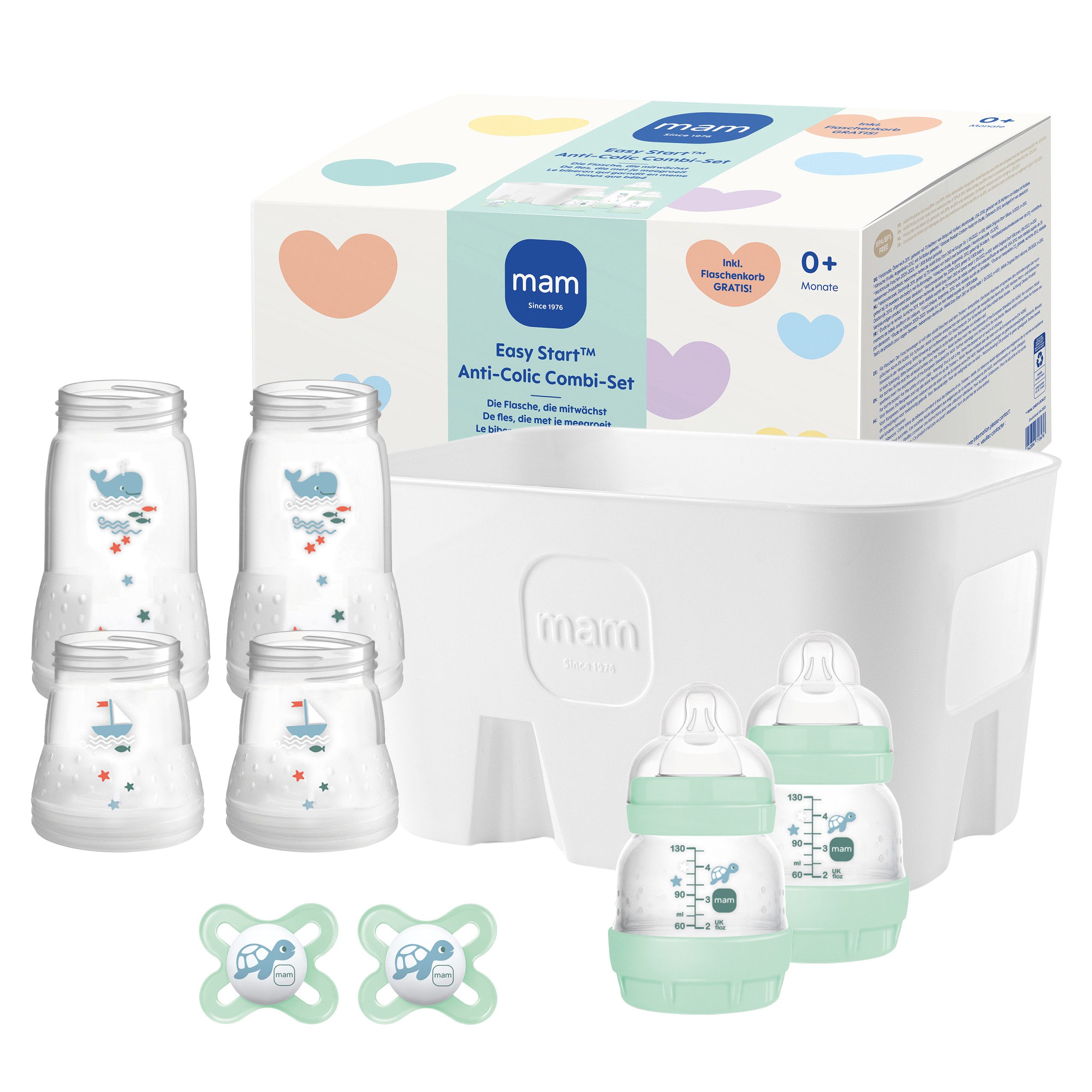 MAM Babyflasche Combi Geschenkset mit Flaschenkasten, 7 tlg.