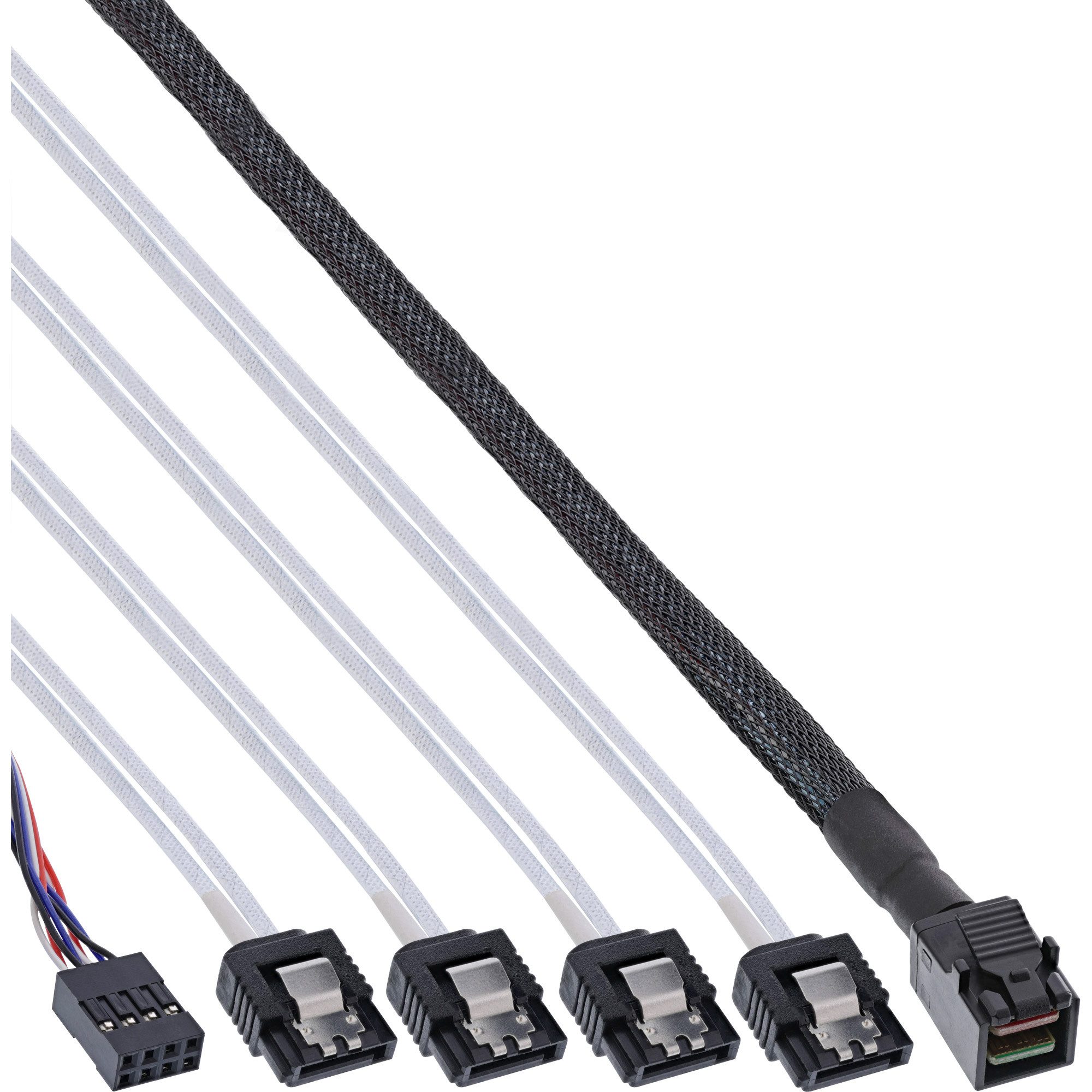 Inline InLine® Mini SAS HD Kabel, SFF8643 zu 4x SATA + Sideband, 0,5m