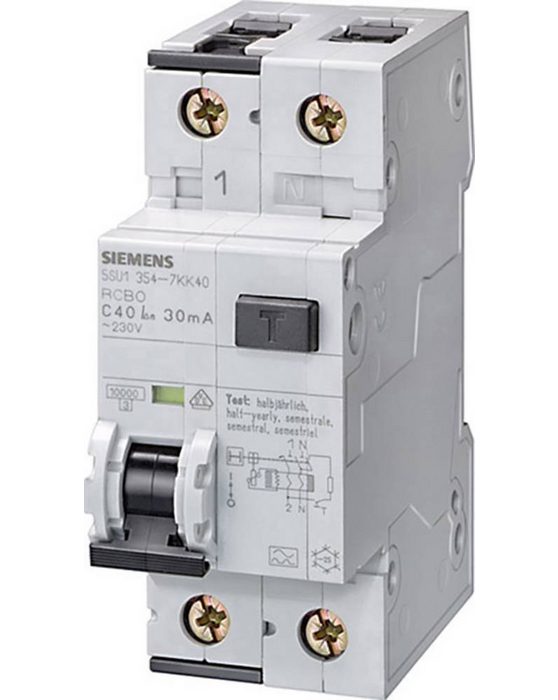 SIEMENS Schalter Siemens 5SU1354-6KK13 FI-Schutzschalter/Leitungsschutzschalter 2pol
