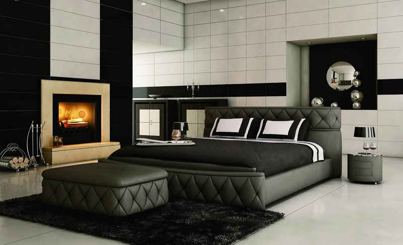 JVmoebel Bett »Modernes Design Hotel Bett XXL Betten Luxus Stil Doppel Leder 180x200cm«