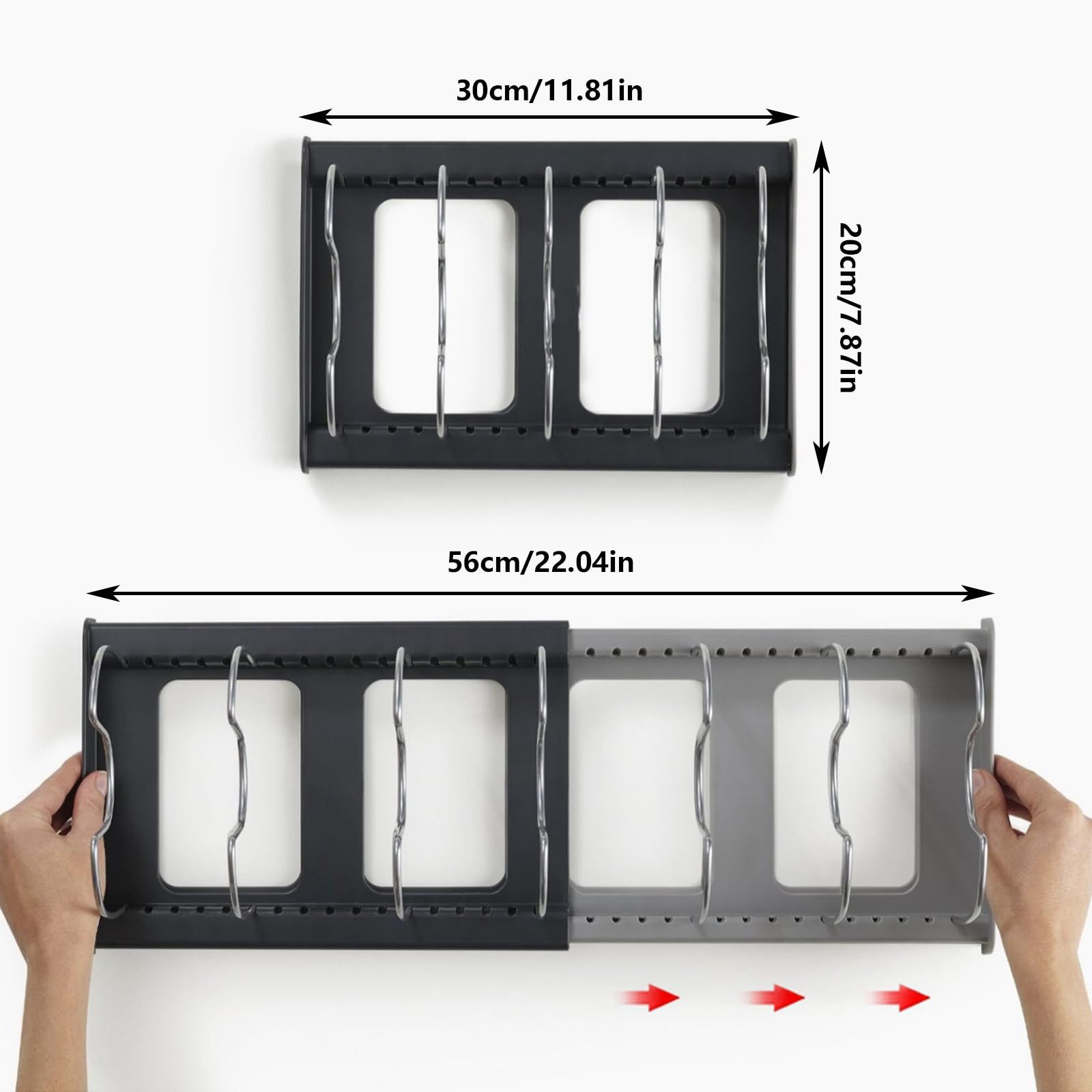 Thumbnail - BlingBin Geschirrständer Pfannenhalter für Schublade, Erweiterbarer Topfdeckelhalter Organizer, Topfdeckel Aufbewahrung ...