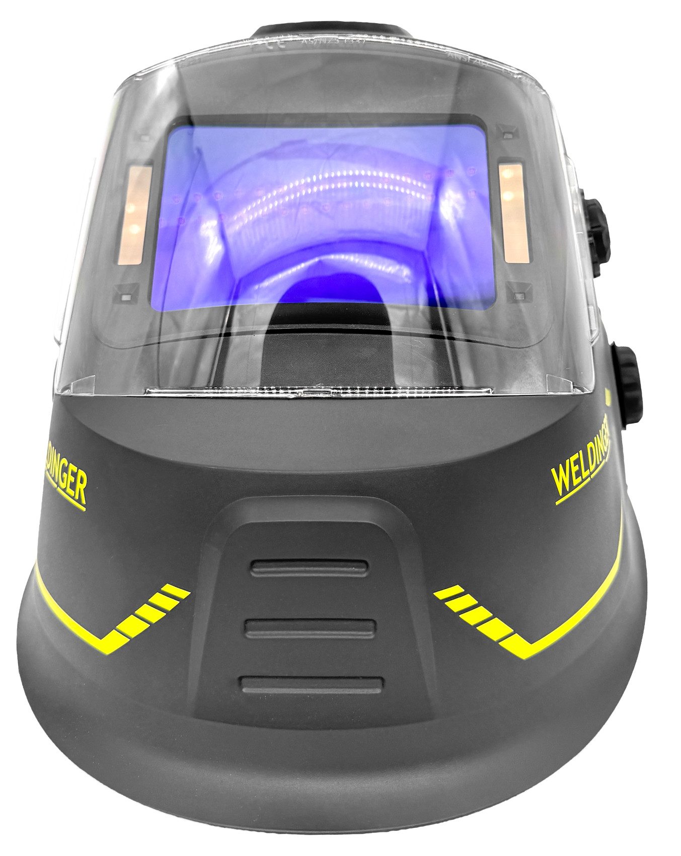 WELDINGER Schweißhelm Automatik Schweißhelm AH 800 digital premium (1-tlg), Solarmodul, ergonomisches Kopfband