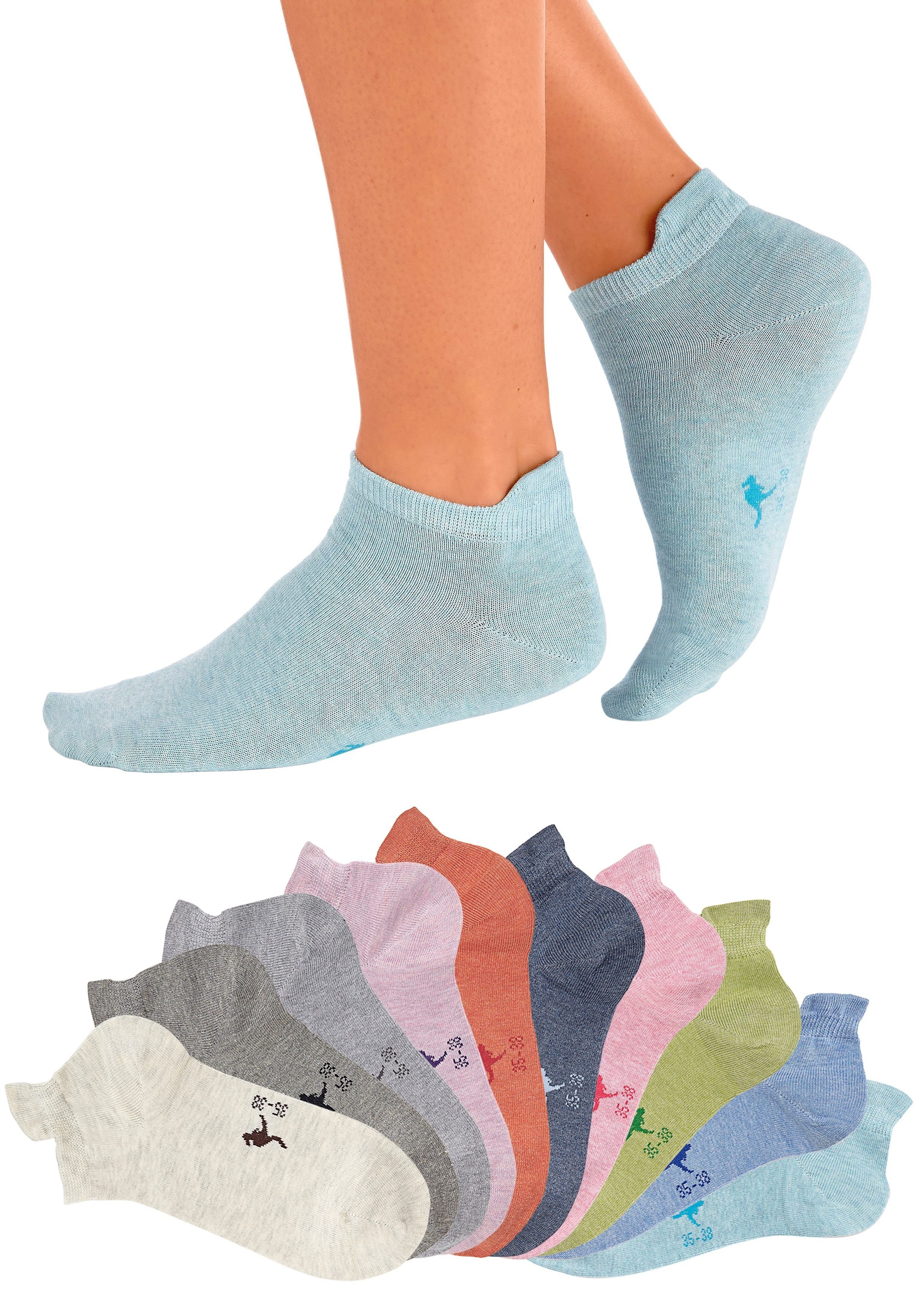KangaROOS Sneakersocken Damen Sneaker Socken, Sportsocken, Sommer Basic (Packung, 10-Paar, Großpackung) mit verlängertem Bündchen hinten – Bild 4 von 5