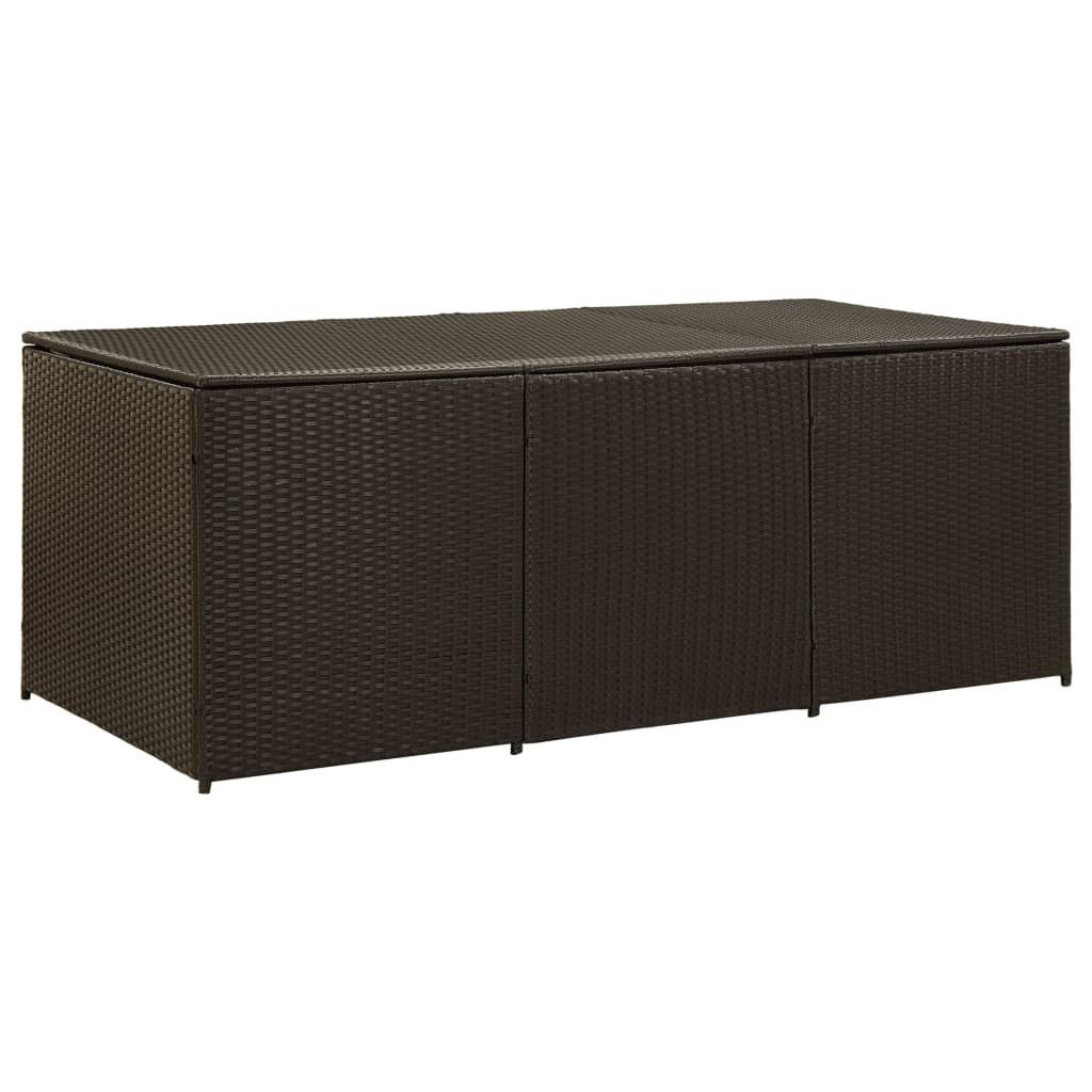 furnicato Gartenbox Poly Rattan 180x90x70 cm Braun