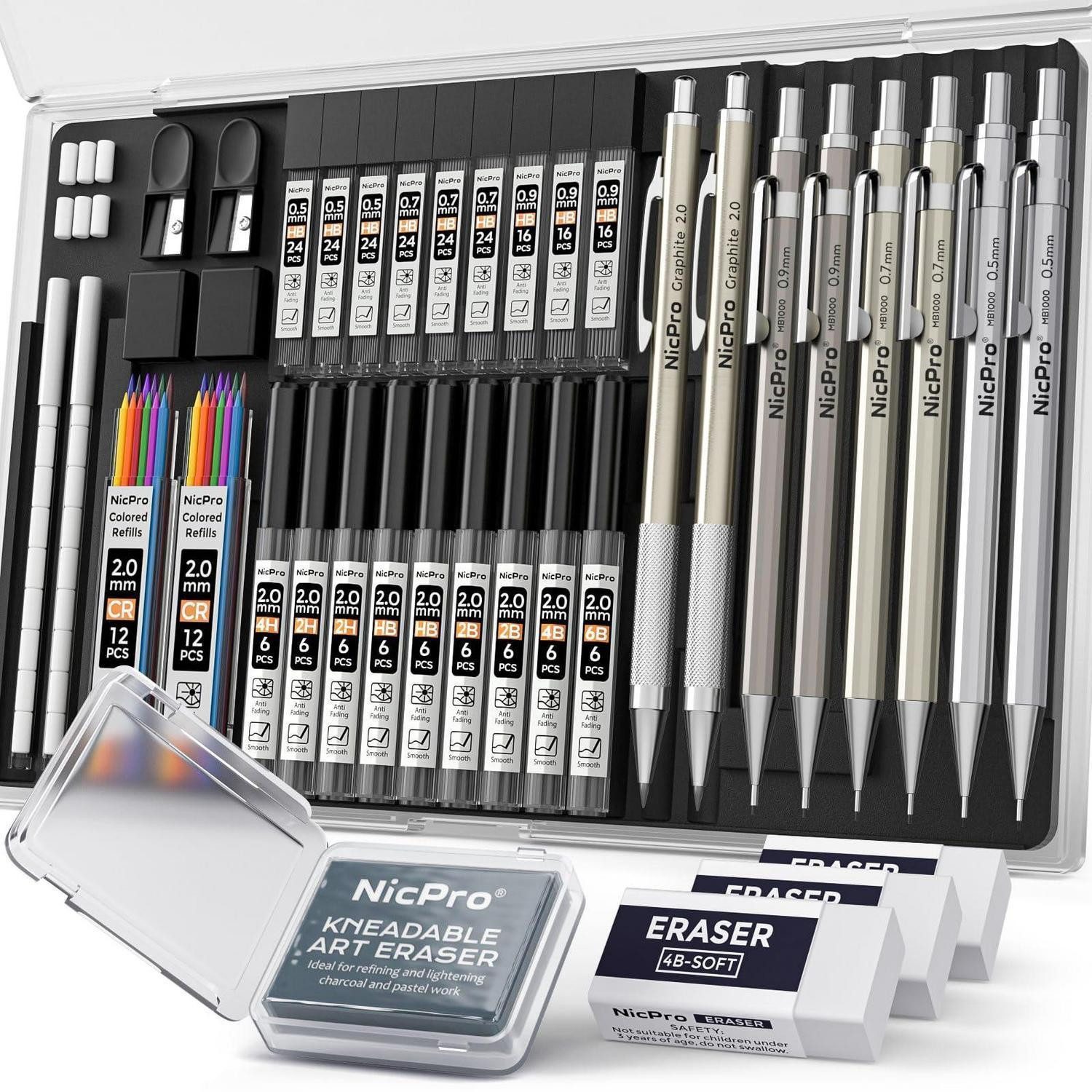 LuxusKollektion Druckbleistift Druckbleistift Set Metall 37tlg. Zeichen & Skizzieren