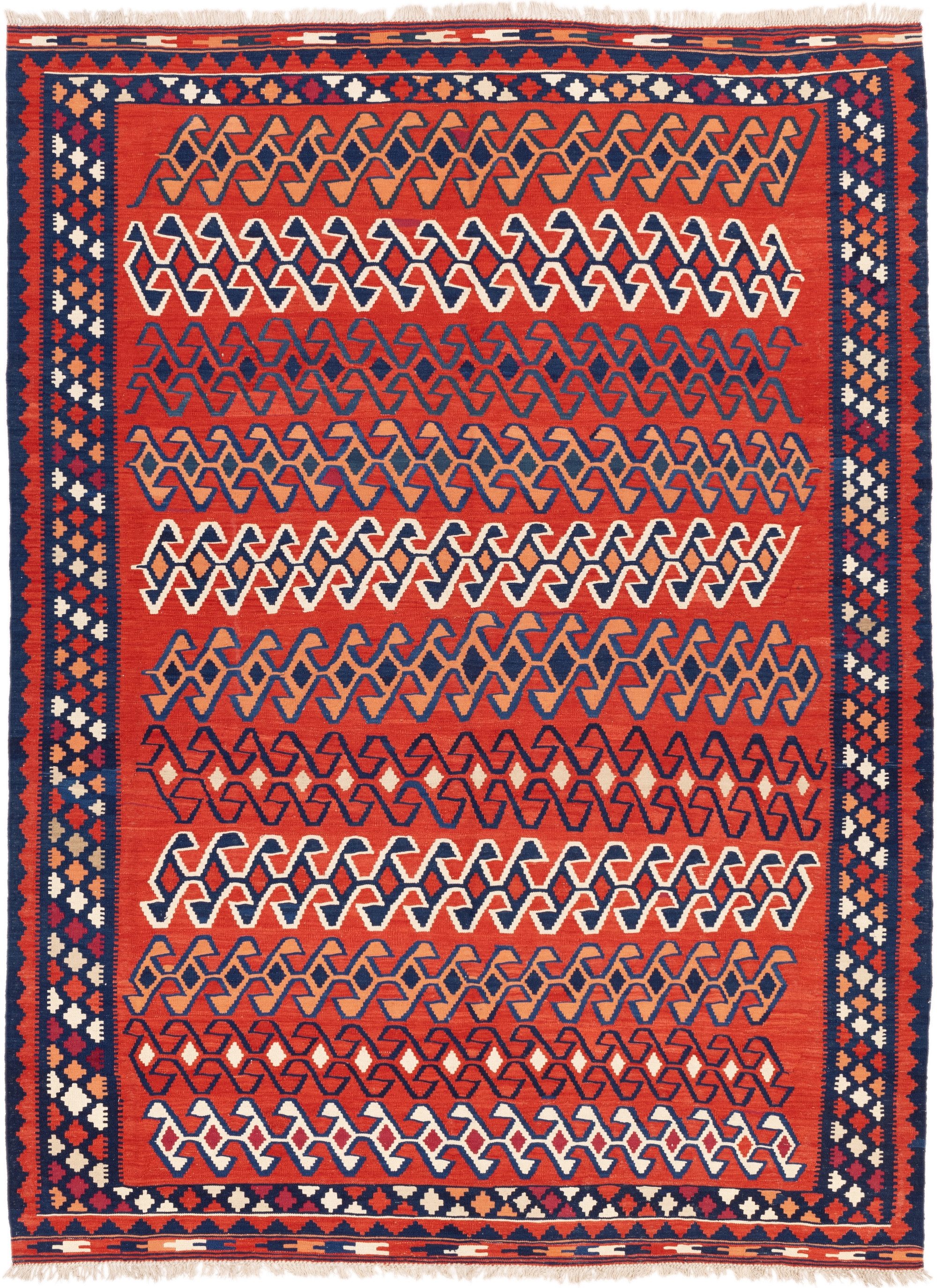 CABBEL Orientteppich Kelim Kashkouli Teppich 260x350 cm handgewebt Wolle Persien Unikat, rechteckig, Höhe: 4 mm, Unikat; handgewebt; beidseitig nutzbar