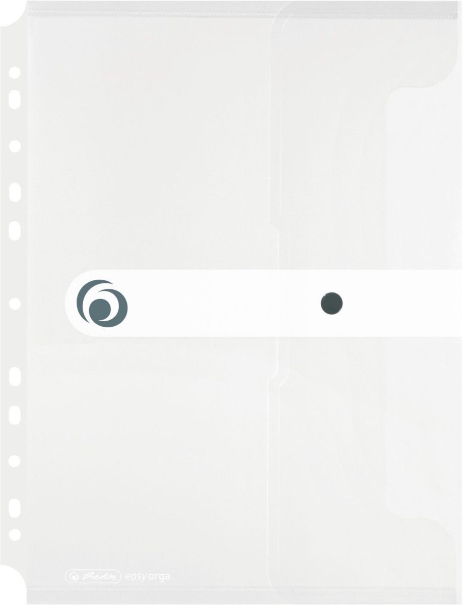 Herlitz Fächermappe Dokumententasche A4 PP zum Abheften transparent to go Packung mit 6 St