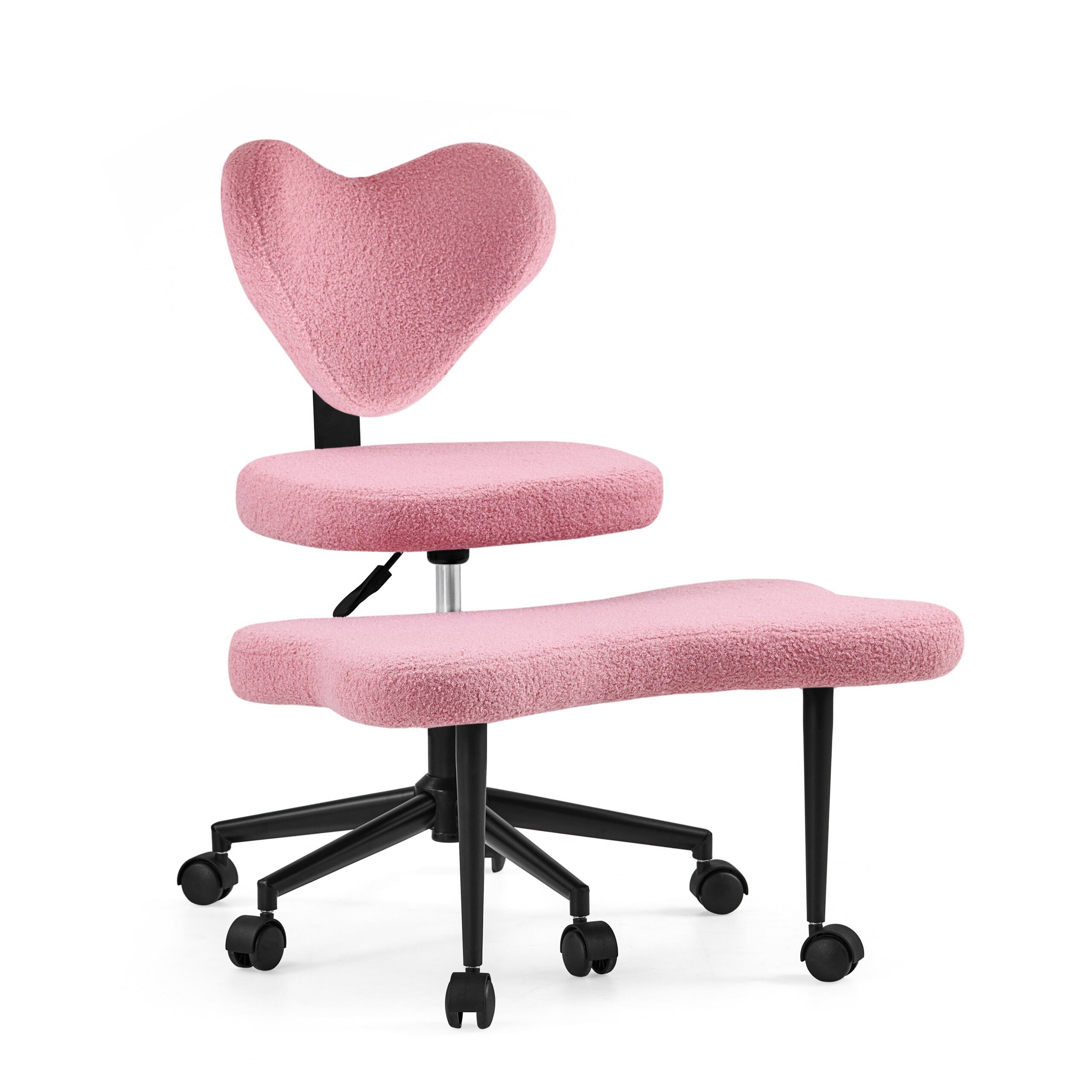 hjh LIVING Drehstuhl Asanasit Stoff ohne Armlehnen (1 St), Polsterstuhl Bürostuhl Meditationsstuhl, Abnehmbarer Hocker mit Rollen