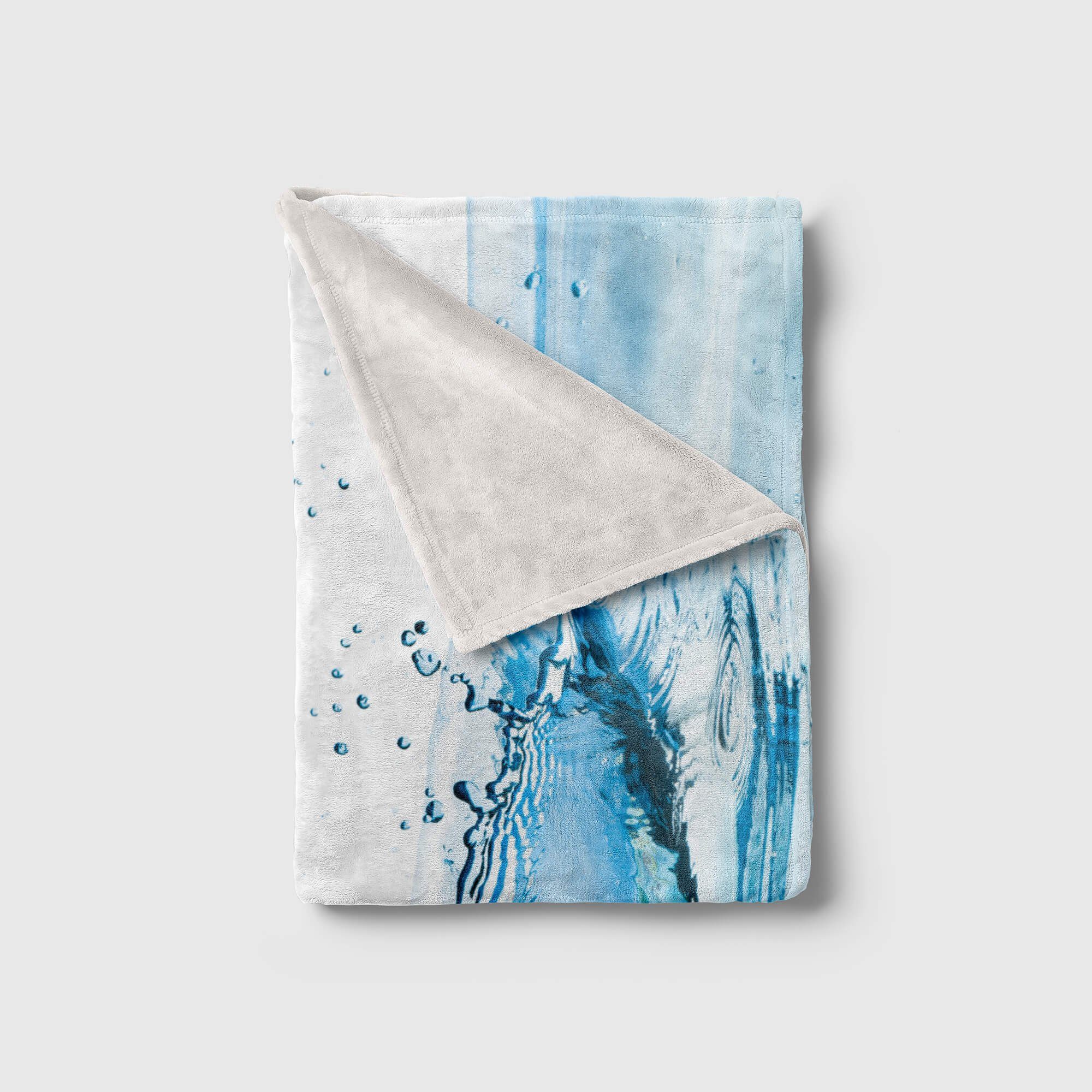 Sinus Art Handtuch Strandhandtuch Handtuch Kuscheldecke Handtücher Fotomotiv (1-St), Baumwolle-Polyester-Mix Wasser Blau mit Saunatuch Kunstv