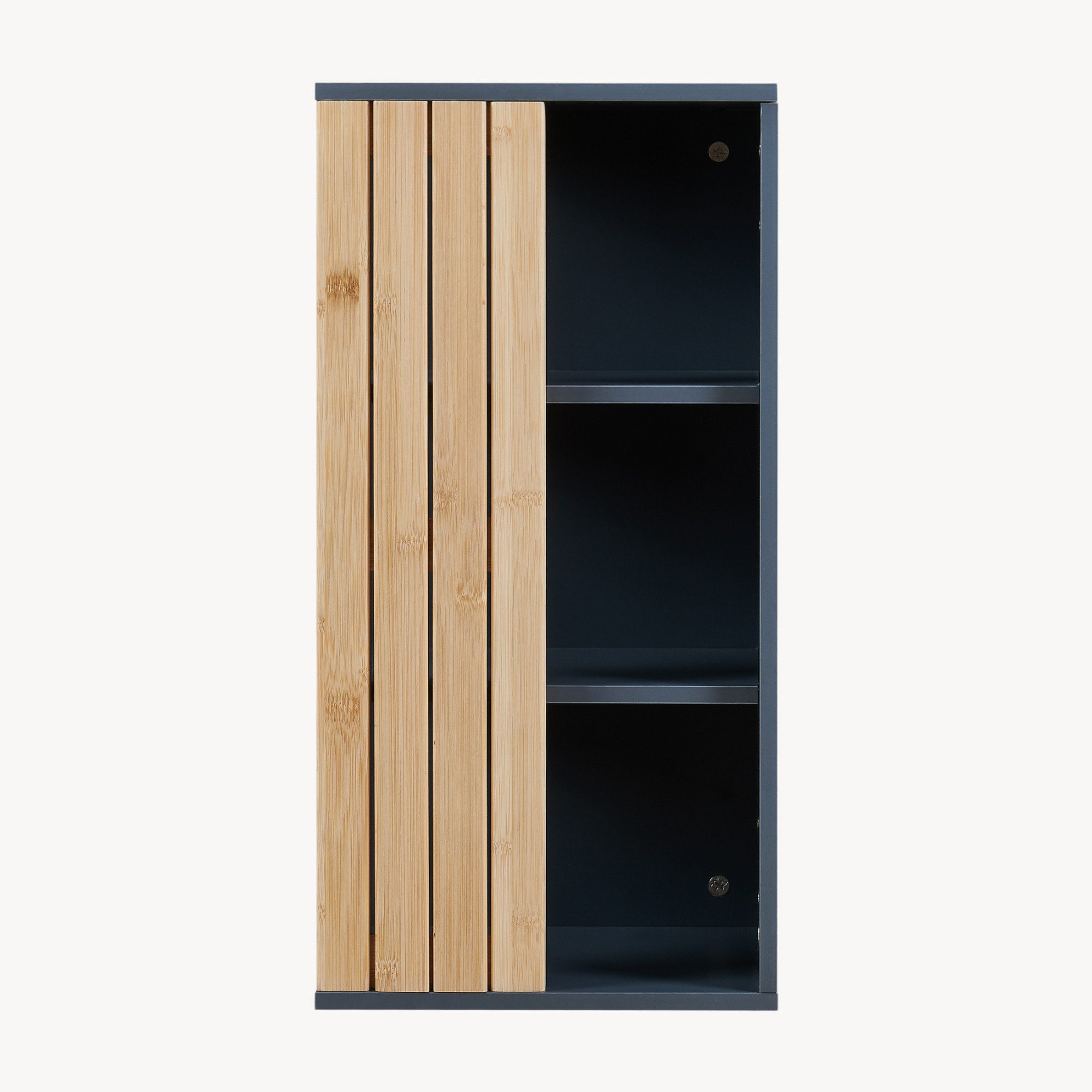 en.casa Hängeschrank »Svanes« 60 x 30 x 20 cm mit 3 Ablagefächern Dunkelgrau/Natur – Bild 4 von 5