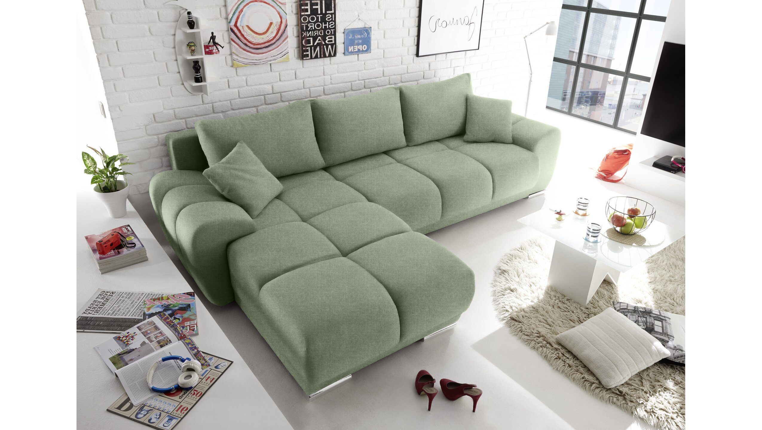 Stylefy Ecksofa Stylefy Antalya Ecksofa, L-Form, Eckcouch, wahlweise mit Bettfunktion, mane links oder rechts bestellbar