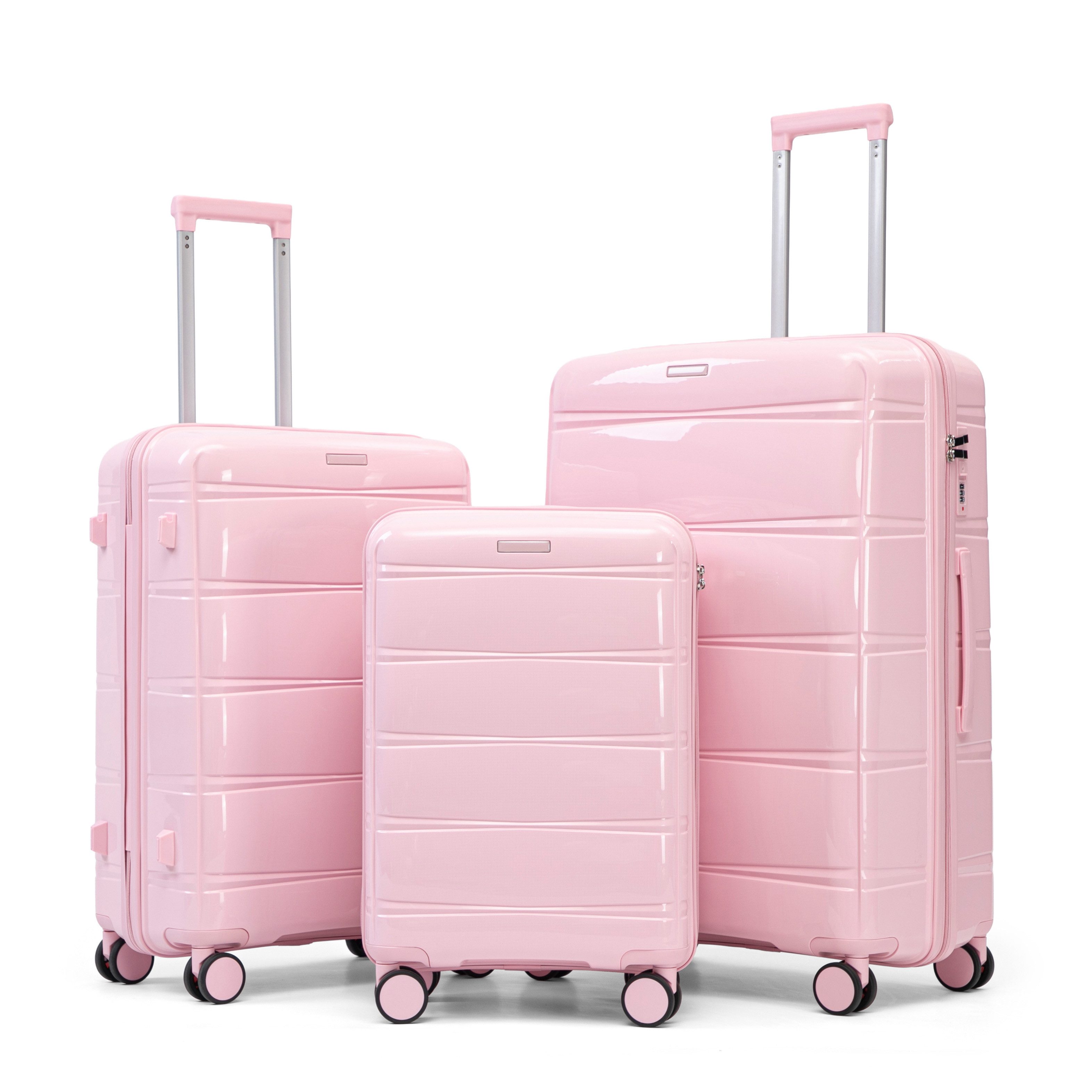 GLP Trolleyset 3-teilig 20/24/28 Zoll, PP Hartschale mit 360° Doppelrollen, 4 Rollen, Zahlenschloss und praktischer Innenaufteilung