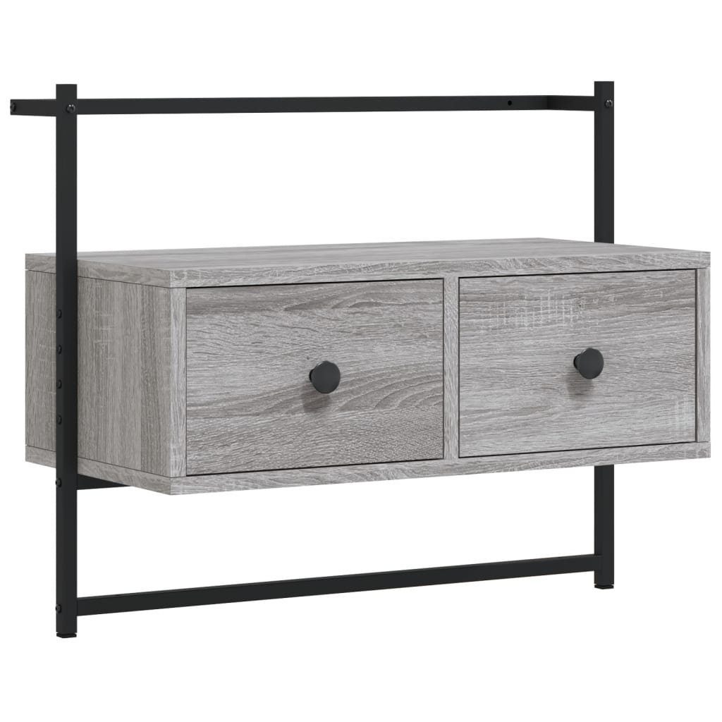 vidaXL TV-Wand TV-Wandschrank Grau Sonoma 60,5x30x51 cm Holzwerkstoff, (1-St)