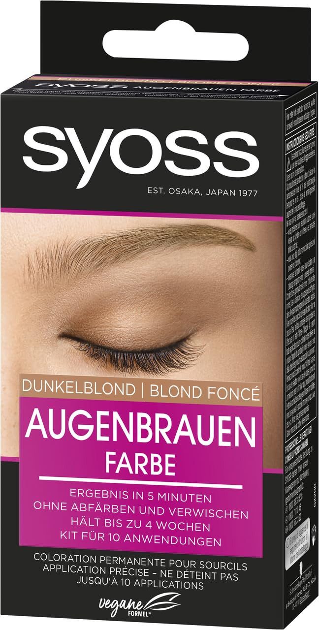 Syoss Augenbrauenfarbe Dunkelblond 17ml & GOT2B 2in1 Stylinggel Brows & Edges Waterproof 16ml, 2-tlg., langanhaltend, schweiß- & wasserfest bis zu 24h