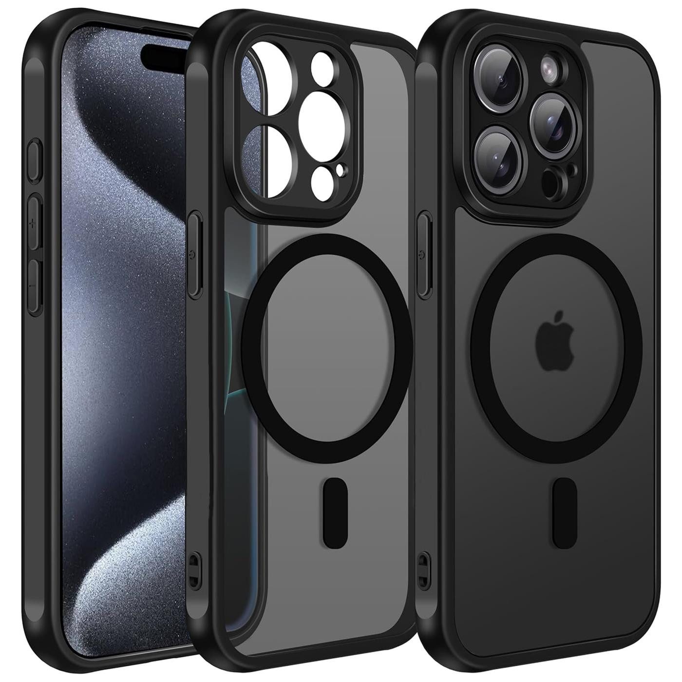 CoolGadget Handyhülle Magnet-Hülle für iPhone 15 Pro Max Schutzhülle magnetisch 6,7 Zoll, Hülle Matt Stoßfest kompatibel mit Magsafe Zubehör Kameraschutz Case
