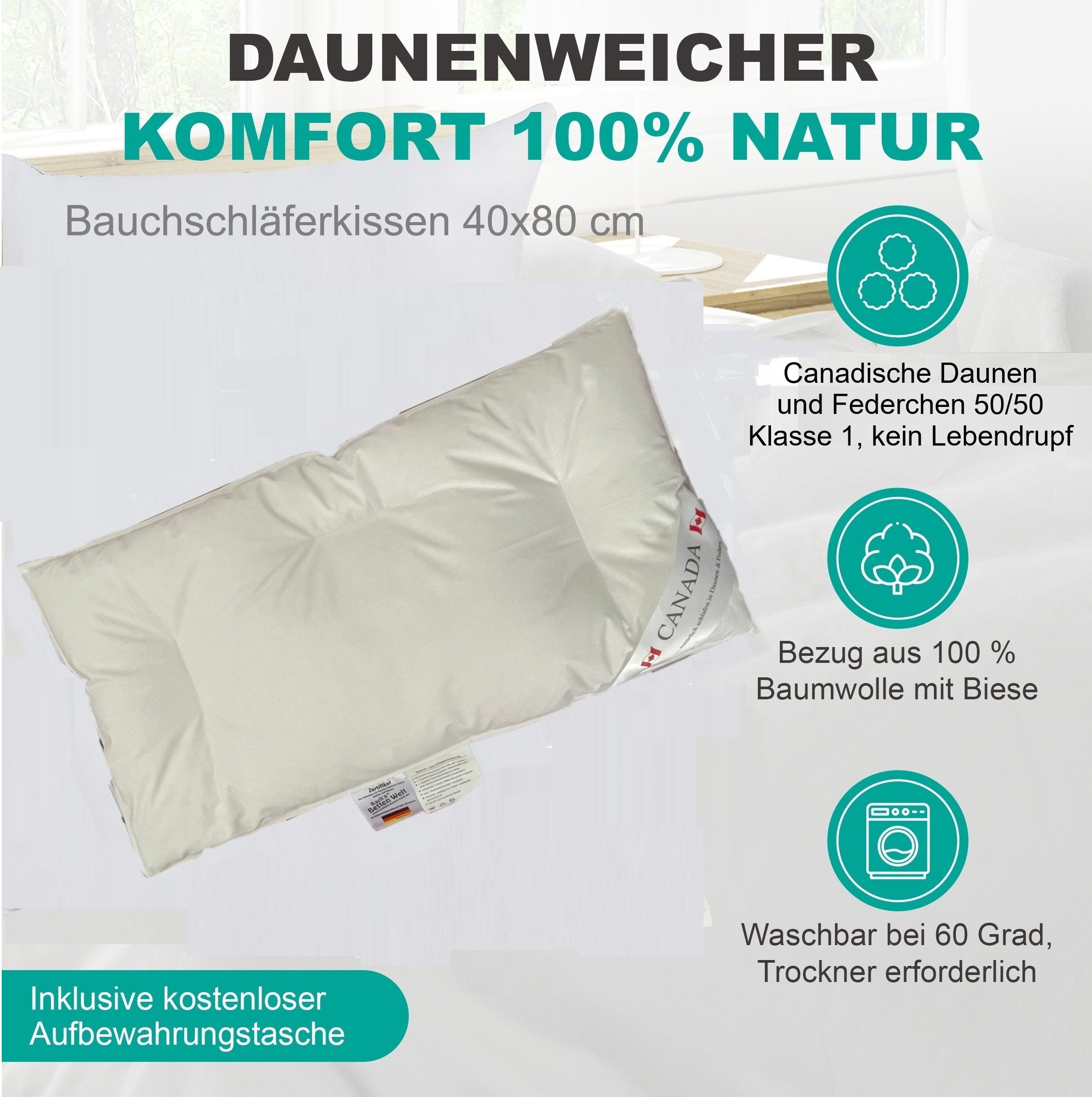 Canada Bauchschläferkissen Canada Bauchschläferkissen Daunenkissen U günstig online kaufen
