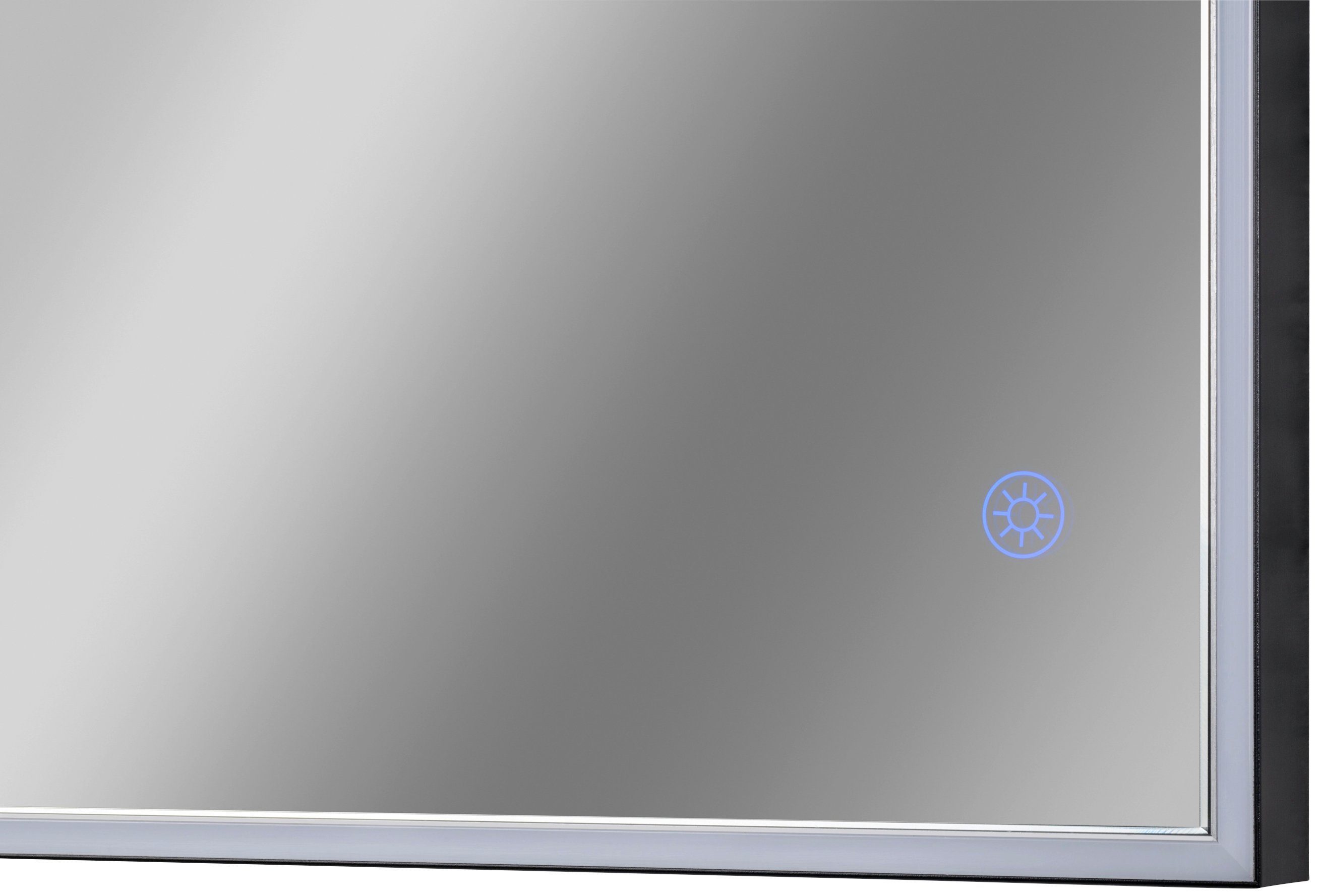 FACKELMANN Badspiegel New York Eckig, umlaufende LED-Beleuchtung, dimmbar