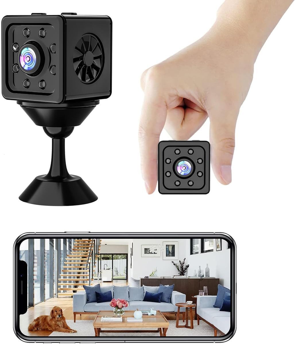 Gontence Mini kamera,Full HD 1080P WLAN Überwachungskamera Übertragun Handy APP Überwachungskamera (1-tlg., Mini Camera mit Bewegungsmelder und Infrarot-Nachtsicht)