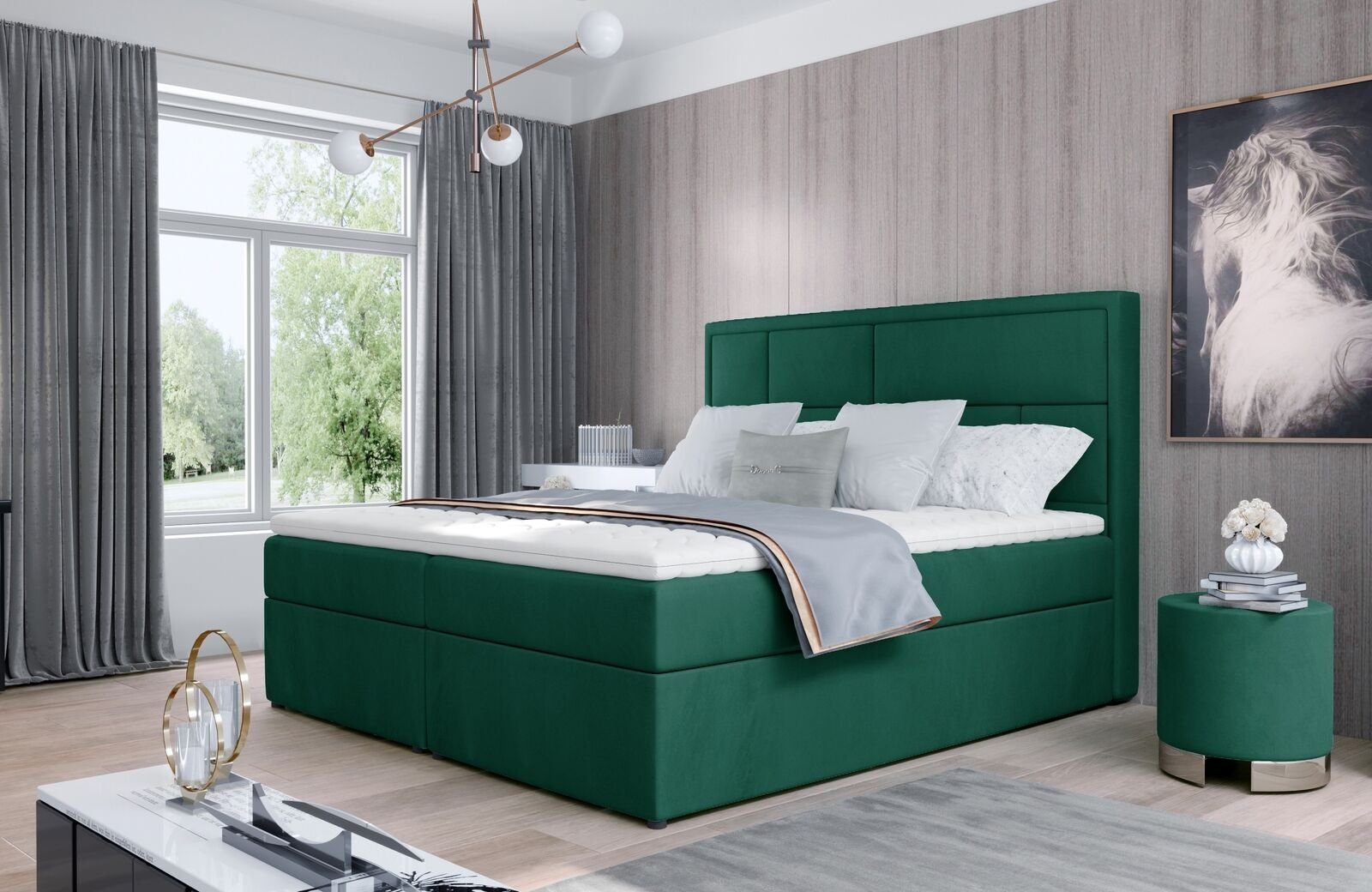 JVmoebel Bett, Luxus Bett Samt Betten 180x215 Klassisch Schlafzimmer Italienische