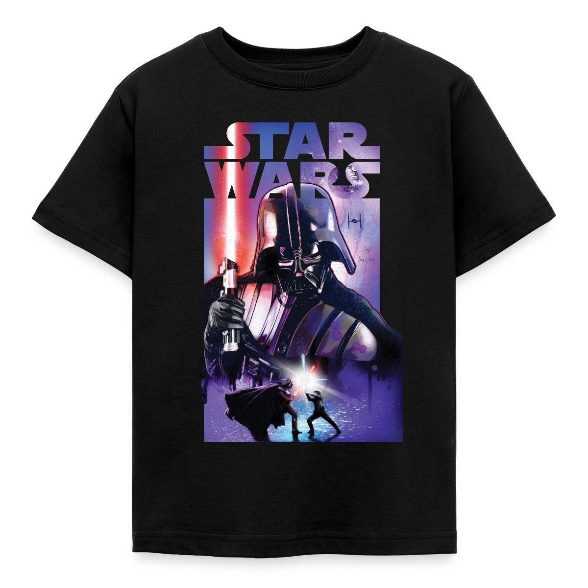 Spreadshirt T-Shirt Star Wars Darth Vader Mit Rotem Lichtschwert Kinder T-Shirt (1-tlg)