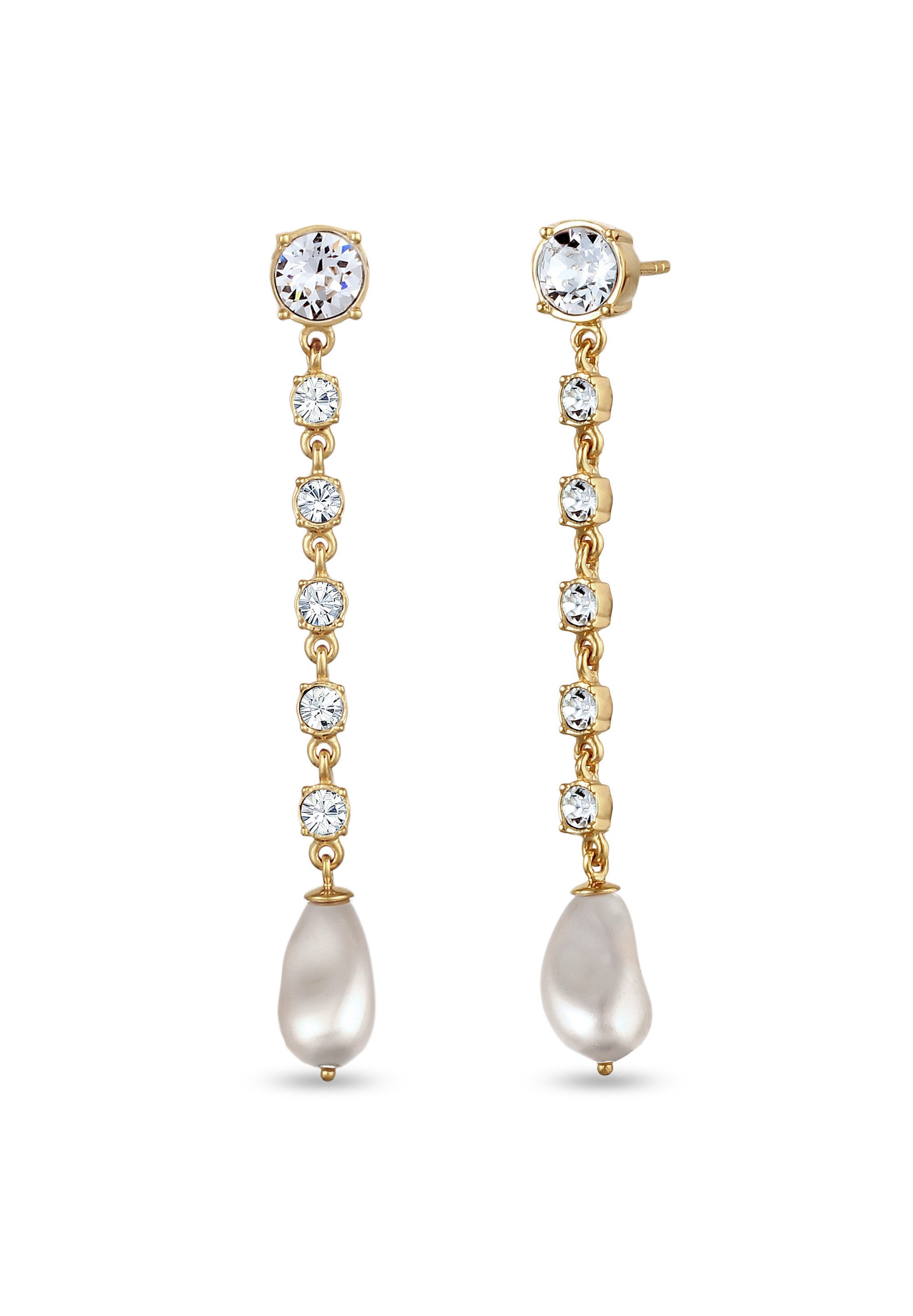 Paar Ohrstecker Ohrstecker mit Swarovski® Perlen Kristallen Weiß 925 Sterling Silber