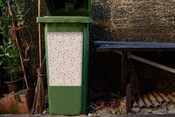 MuchoWow Wandsticker Sommer - Polka dots - Pastell - Muster (1 St), Mülleimer-aufkleber, Mülltonne, Sticker, Container, Abfalbehälter