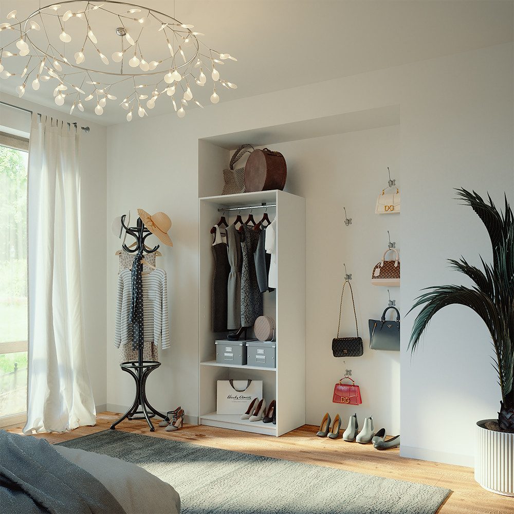 Vicco Kleiderschrank Elmo, Weiß, 80 x 200 cm günstig online kaufen