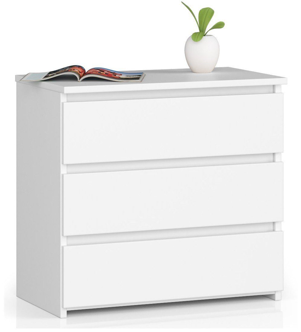 Raumhirsch Furniture Kommode mit 3 Schubladen 60 cm breit Holz Schrank, (viele Farbvarianten - Maße: 60 x 57 x 35 cm) - Hochwertig & stabil