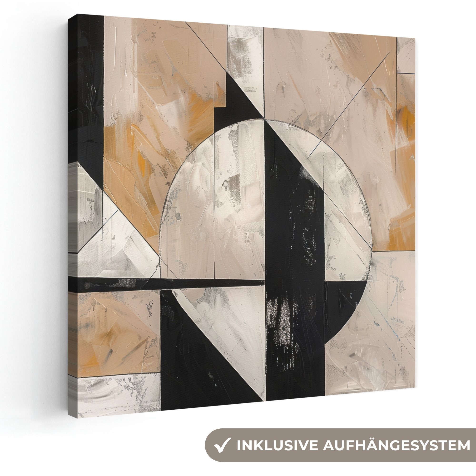 OneMillionCanvasses® Leinwandbild Abstrakt - Modern - Geometrisch - Pastell, Fotodruck (1 St), Wandbild, Deko Schlafzimmer Wohnzimmer Flur 20x20 cm