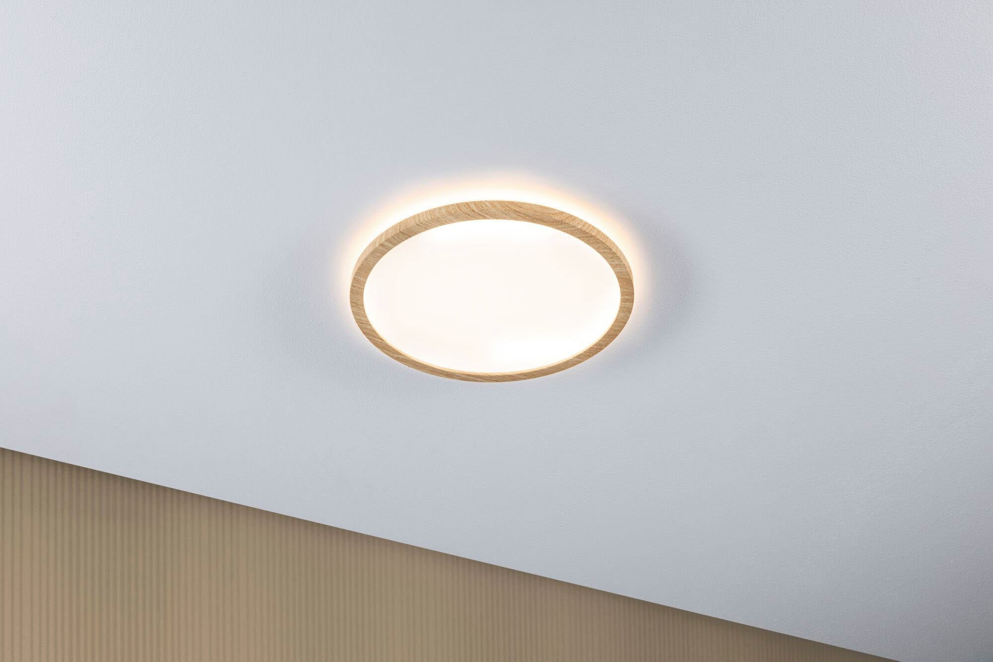 Paulmann LED Panel Atria fest 16W Shine 293mm ähnliche LED spritzwassergeschützt Kunststoff, IP44 Räume für IP44 und integriert, Hintergrundbeleuchtung, Badezimmer Eiche Warmweiß, 3000K