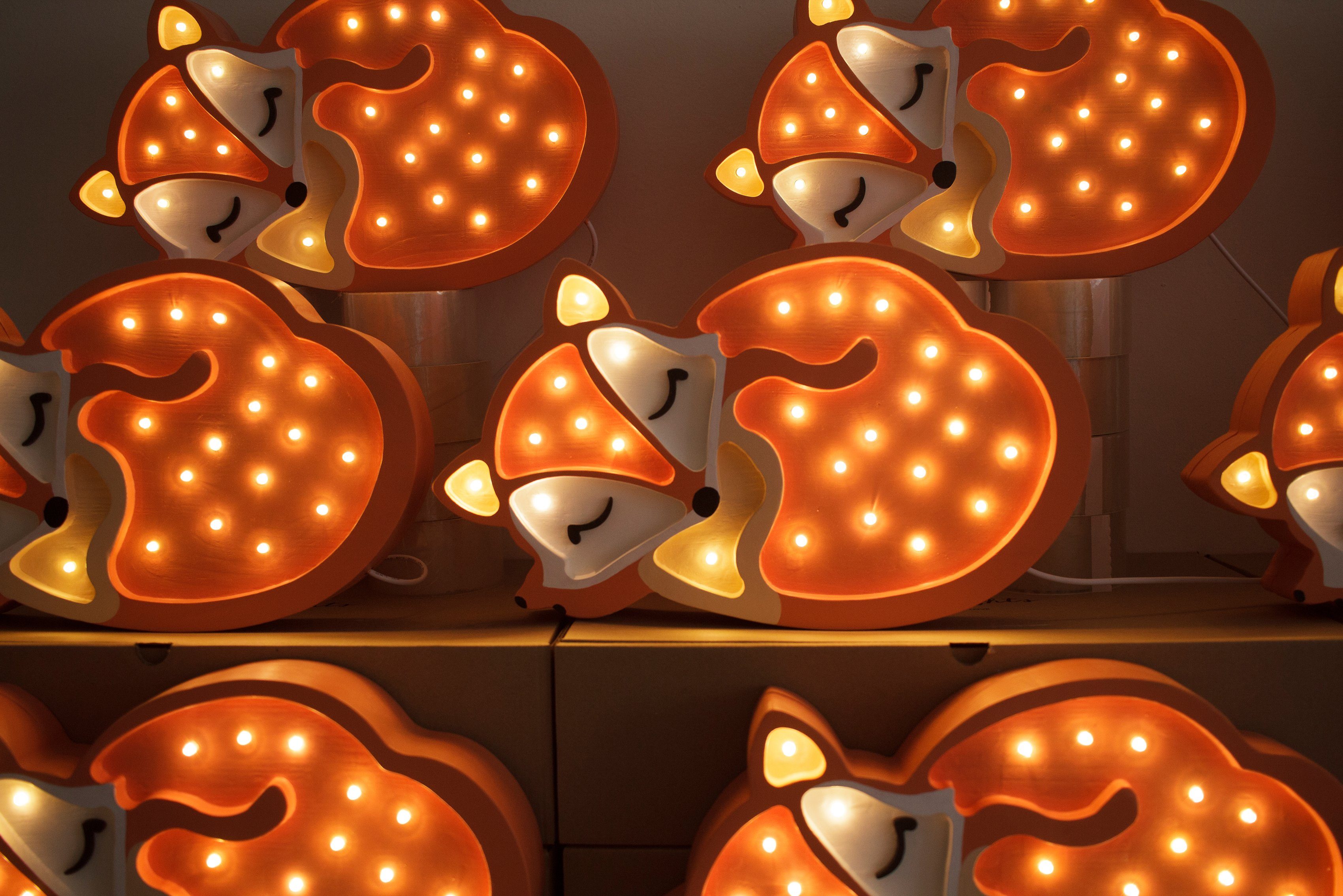 little lights Dimmfunktion, Tischleuchte LED LED Warmweiß, Made Orange mit Dimmer fest Leuchtdauer Nachtlichtfunktion, Fernbedienung, in und integriert, Fuchs, einstellbar, Timer, Europe
