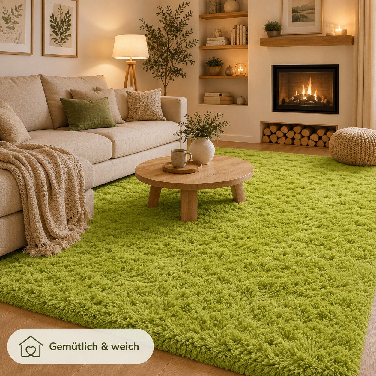 Lochas Hochflor-Teppich Hochflor-Teppich weich & kuschelig für Wohnzimmer und Schlafzimmer – Bild 5 von 5