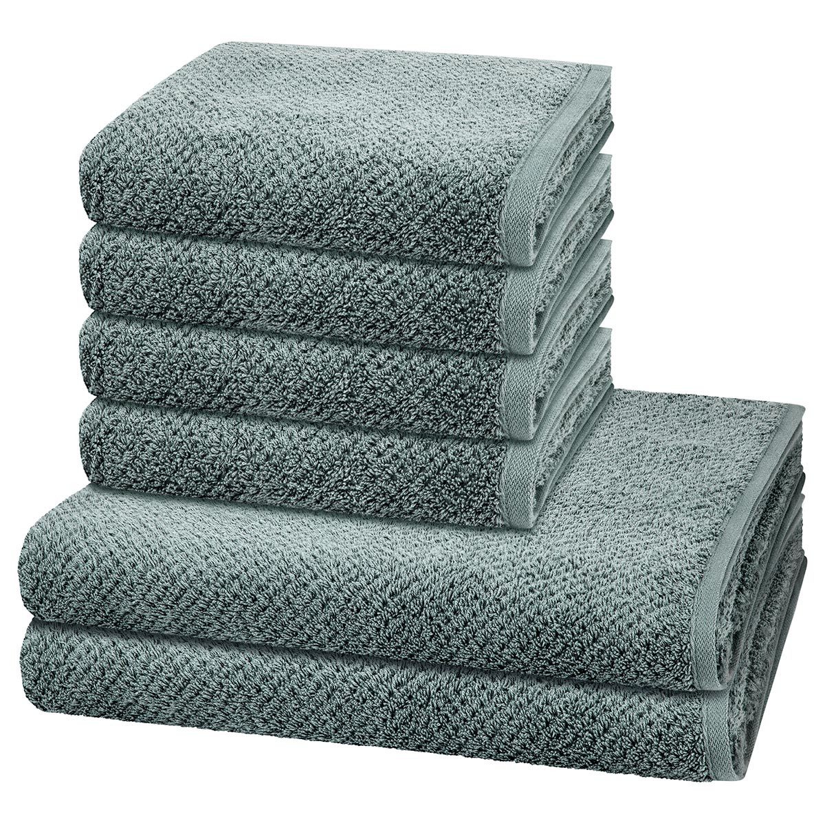 Cawö Handtuch Set Pure, Walkfrottee (Spar-Set, 6-St), 4 X Handtuch 2 X Duschtuch im Set - Baumwolle - Saugstark