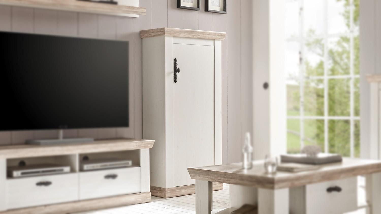 IMV Kommode Kommode Florenz Schrank Mehrzweckschrank in Oslo Pinie weiß 71 cm