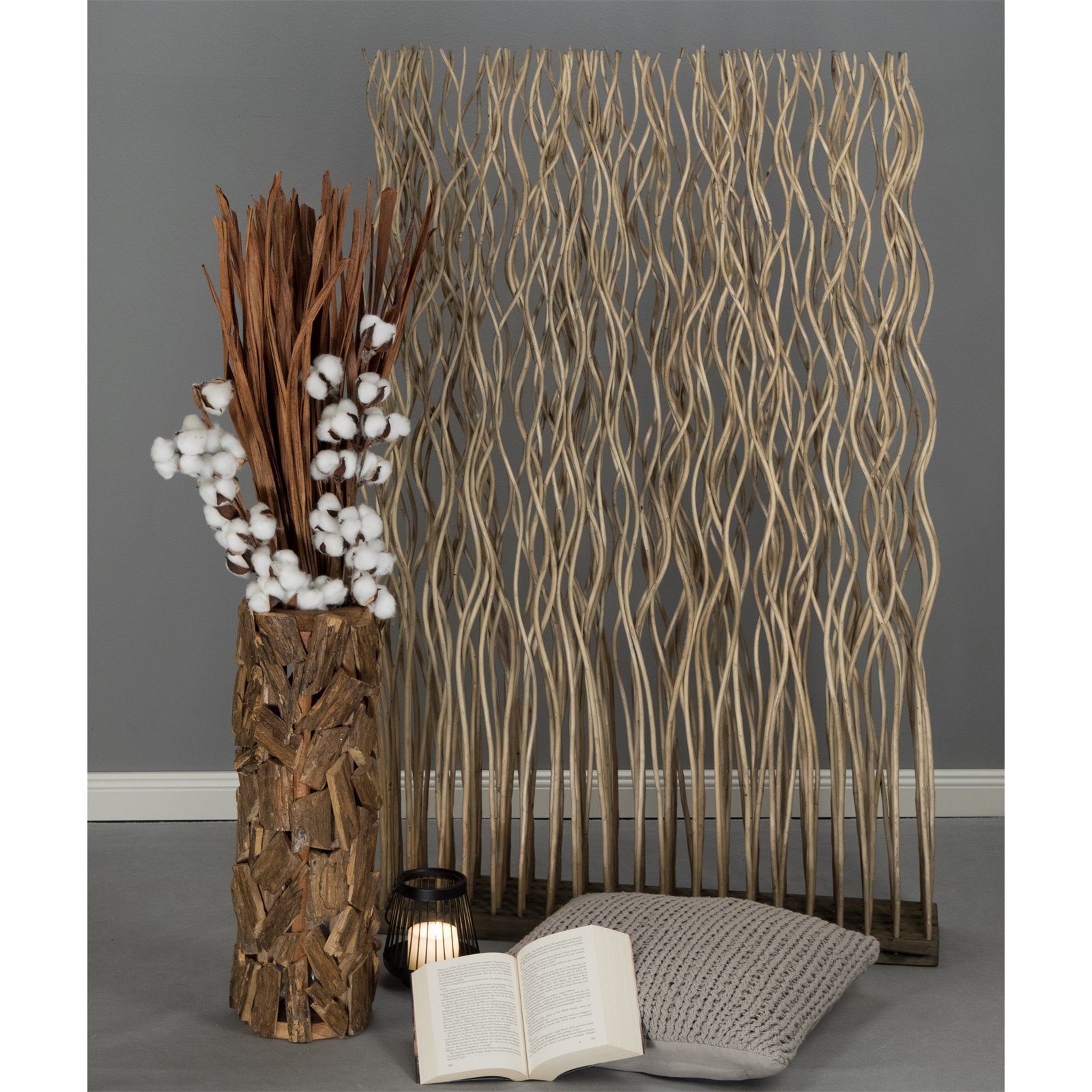 CREEDWOOD Paravent RAUMTEILER "KINKI", Weidenholz, 110x70 cm, Zweige Paravent Sichtschu
