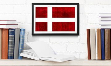 WandbilderXXL Bild mit Rahmen Dänemark, Flagge, Wandbild, in 4 Größen erhältlich
