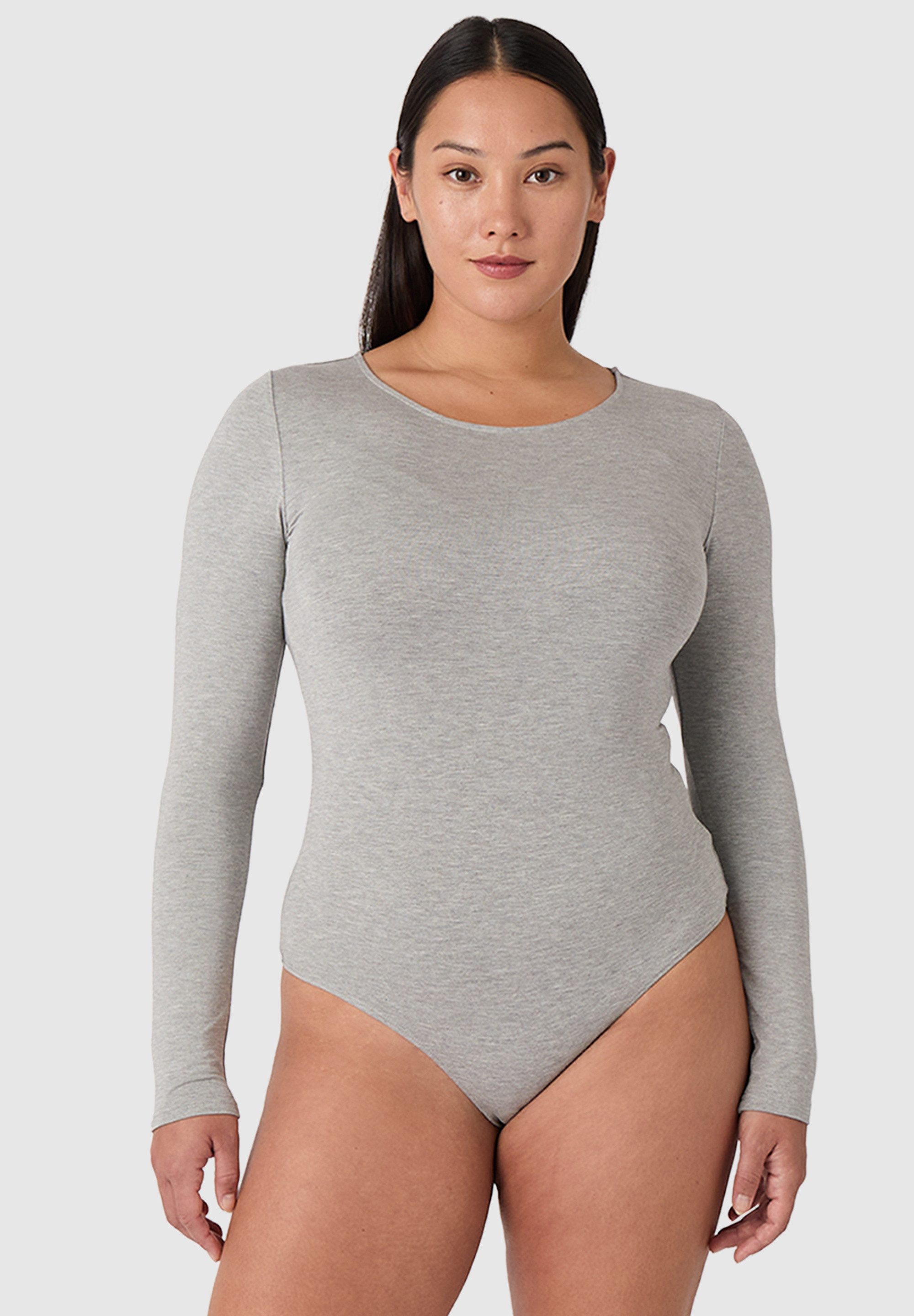 Les Lunes Langarmbody ALENA Body Bambusviskose, klassischer Schnitt, 3/4 Ärmel, Tanga Passform