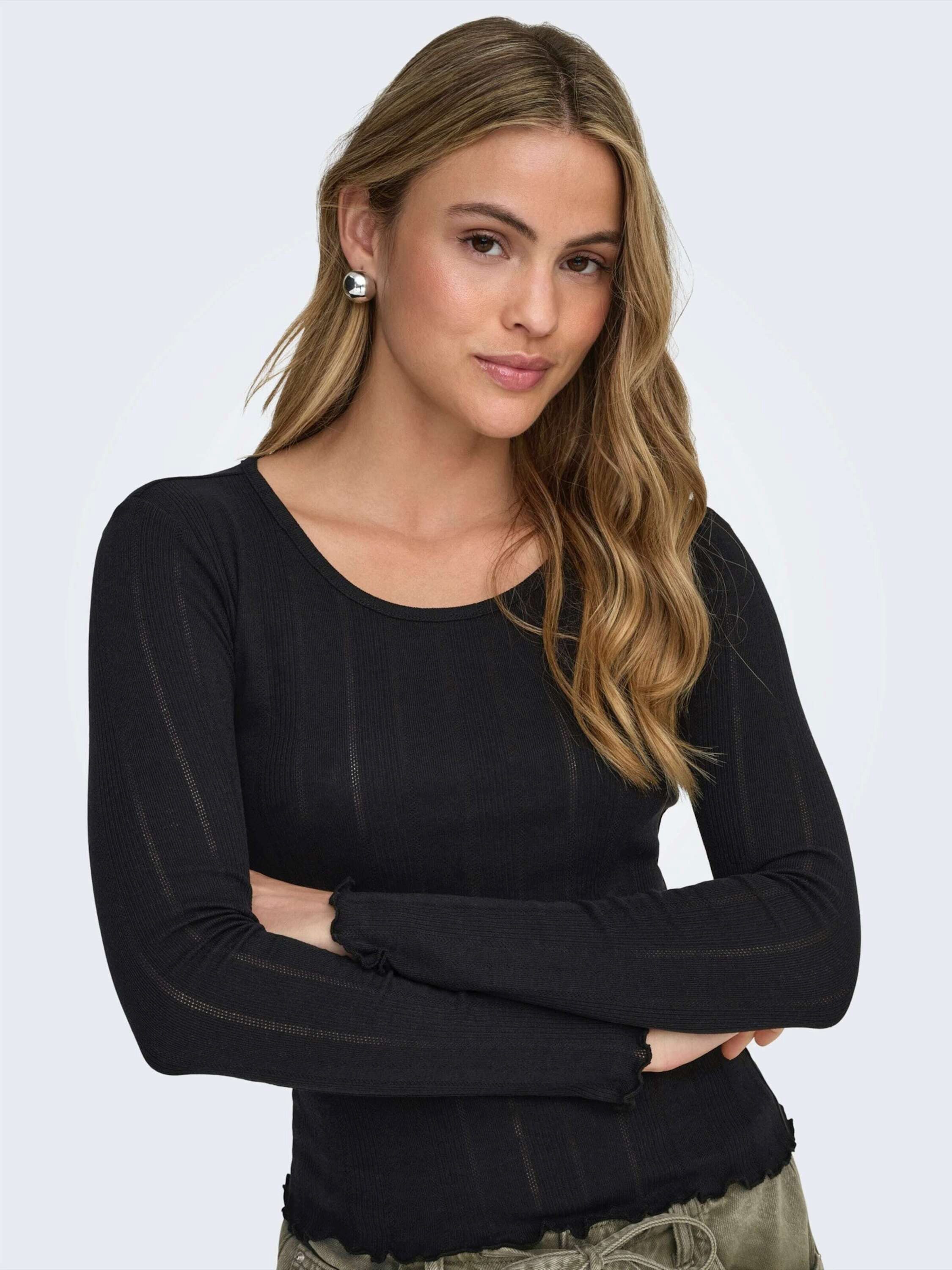 ONLY Langarmshirt ONLTenna (1-tlg) Lochmuster