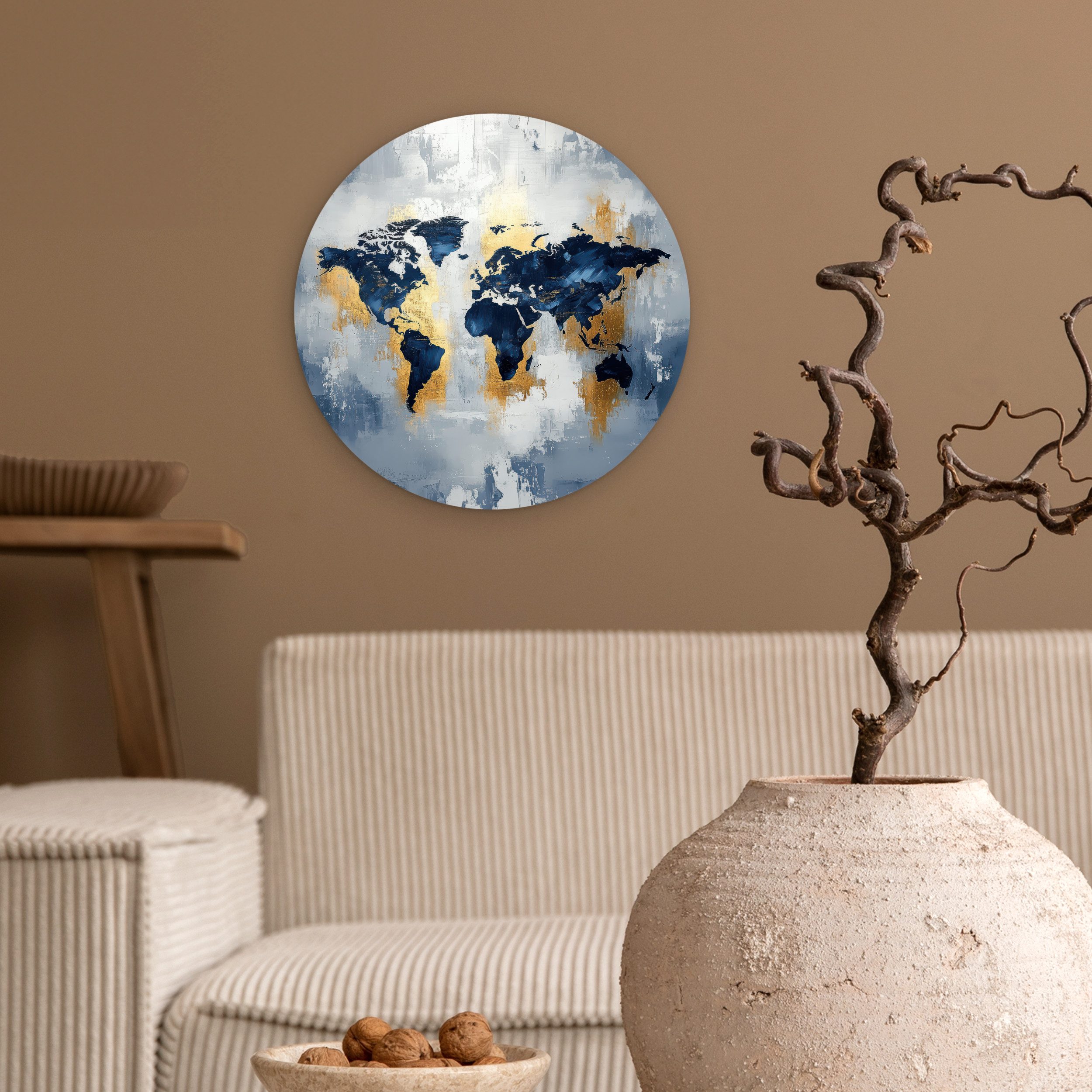 MuchoWow Gemälde Weltkarte - Blau - günstig online kaufen