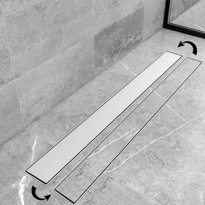 duschspa Duschrinne Edelstahl Befliesbar 2 in 1 Komplettset Bodenablauf Dusche Siphon,Extra Flach Abflussrinne Haarsieb Duschablauf