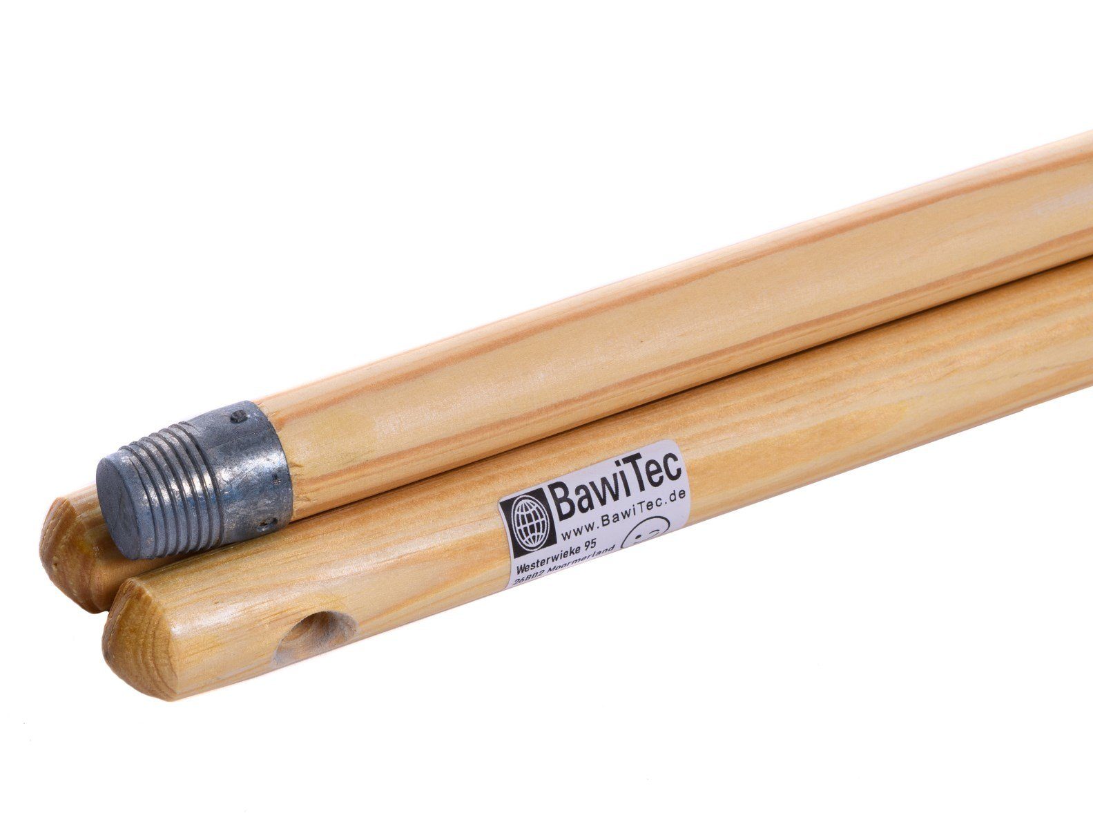 BawiTec Besenstiel 3 Besenstiele lackiert Holzstiele mit Gewinde für Besen etc., (3 Stück)