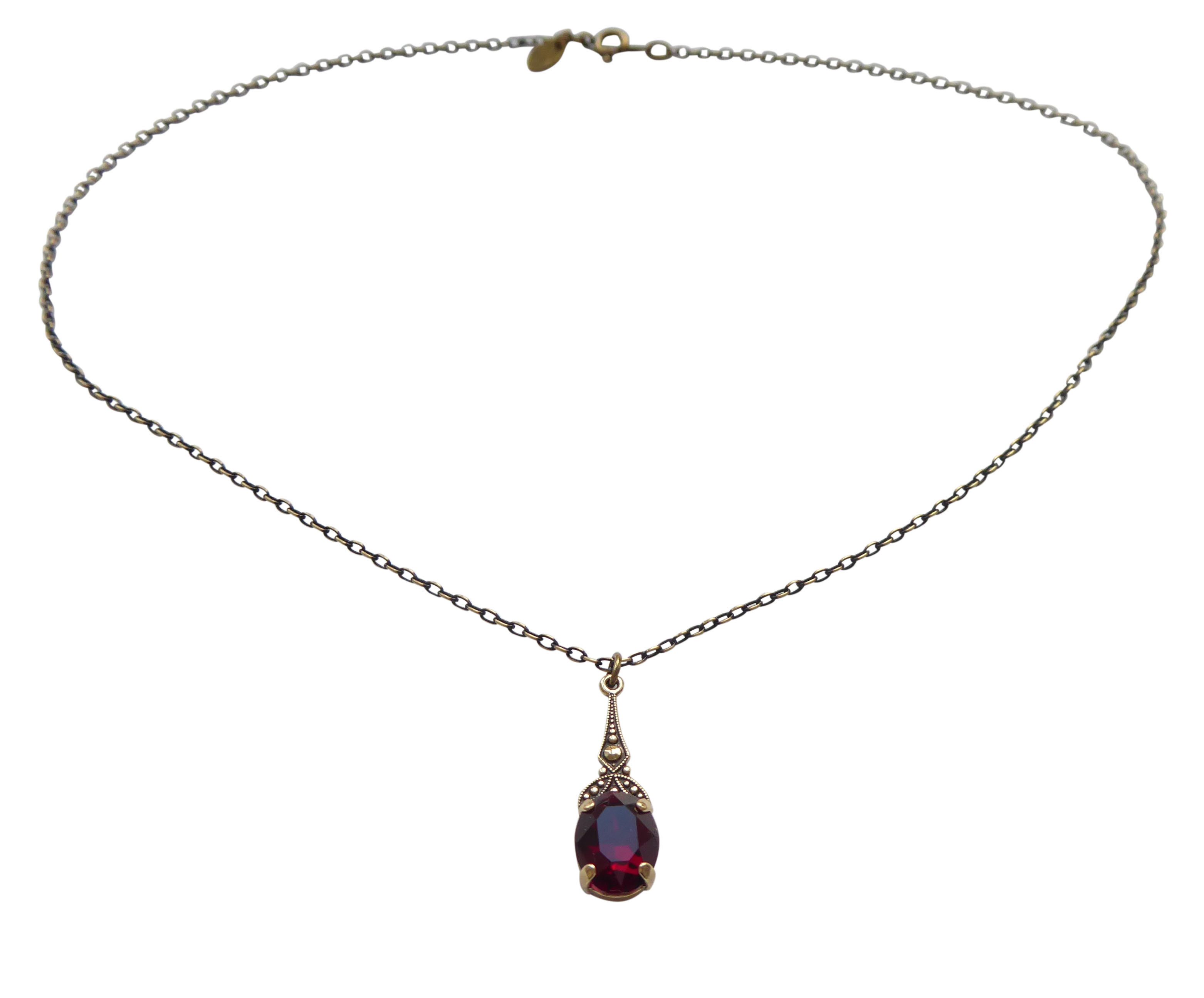 Mugello Gliederkette Bea Kette rot retro Geschenk nostalgisch altmodisch Weihnachten, Handgefertigter Modeschmuck, made in Germany