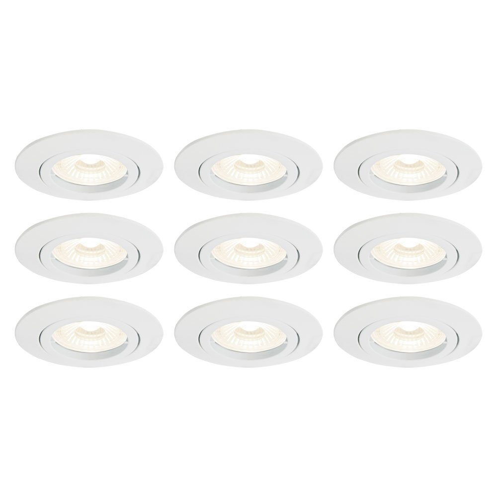 etc-shop LED Einbaustrahler, Leuchtmittel inklusive, Einbaustrahler 9er Einbaulampe LED Deckenlampe Set Wohnzimmerlampe