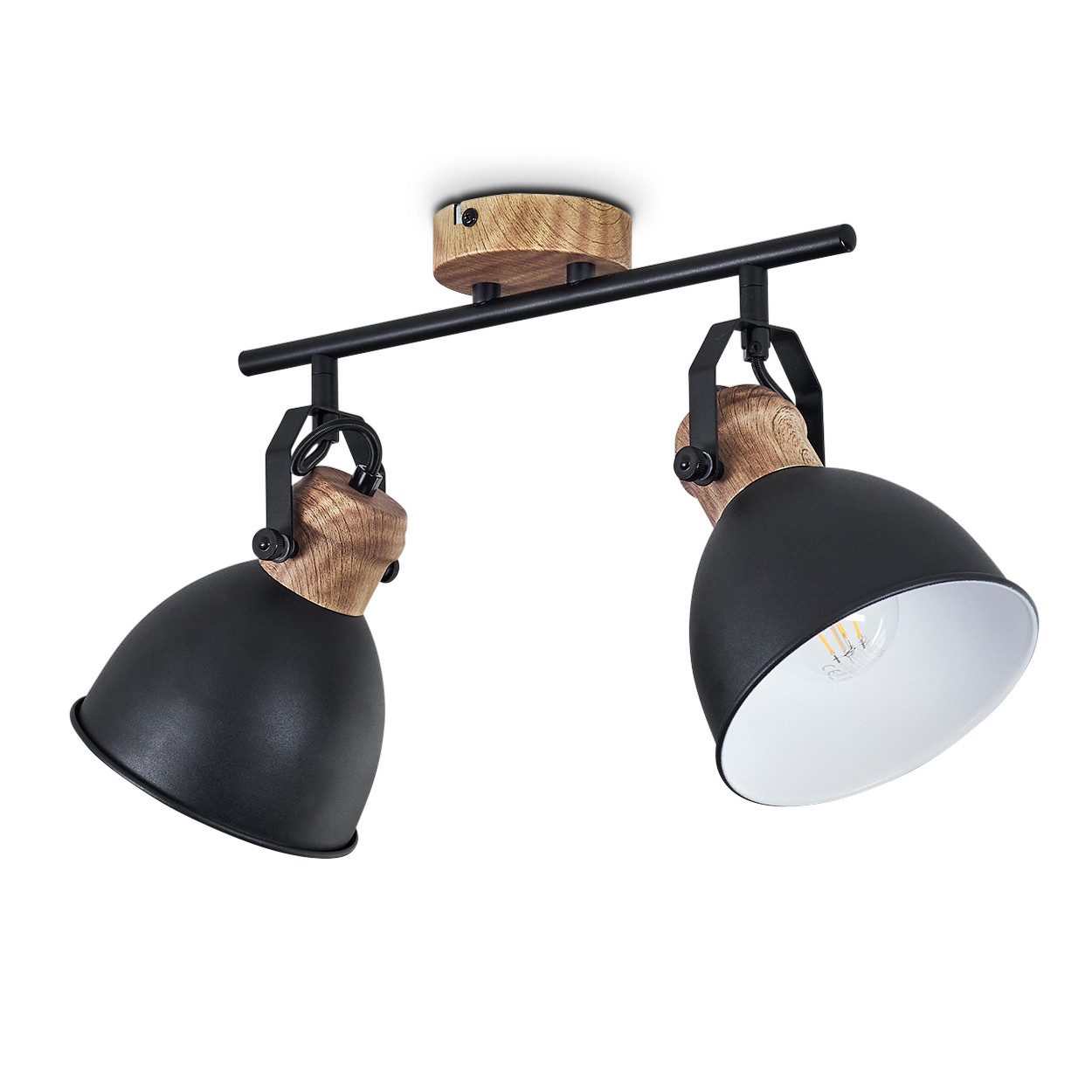 hofstein Deckenleuchte »Verago« Deckenlampe aus Metall schwarz/braun, ohne günstig online kaufen