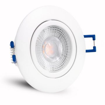 linovum LED Einbaustrahler LED Einbauleuchte ATESA flach weiss schwenkbar mit tauschbarem Modul, Leuchtmittel inklusive