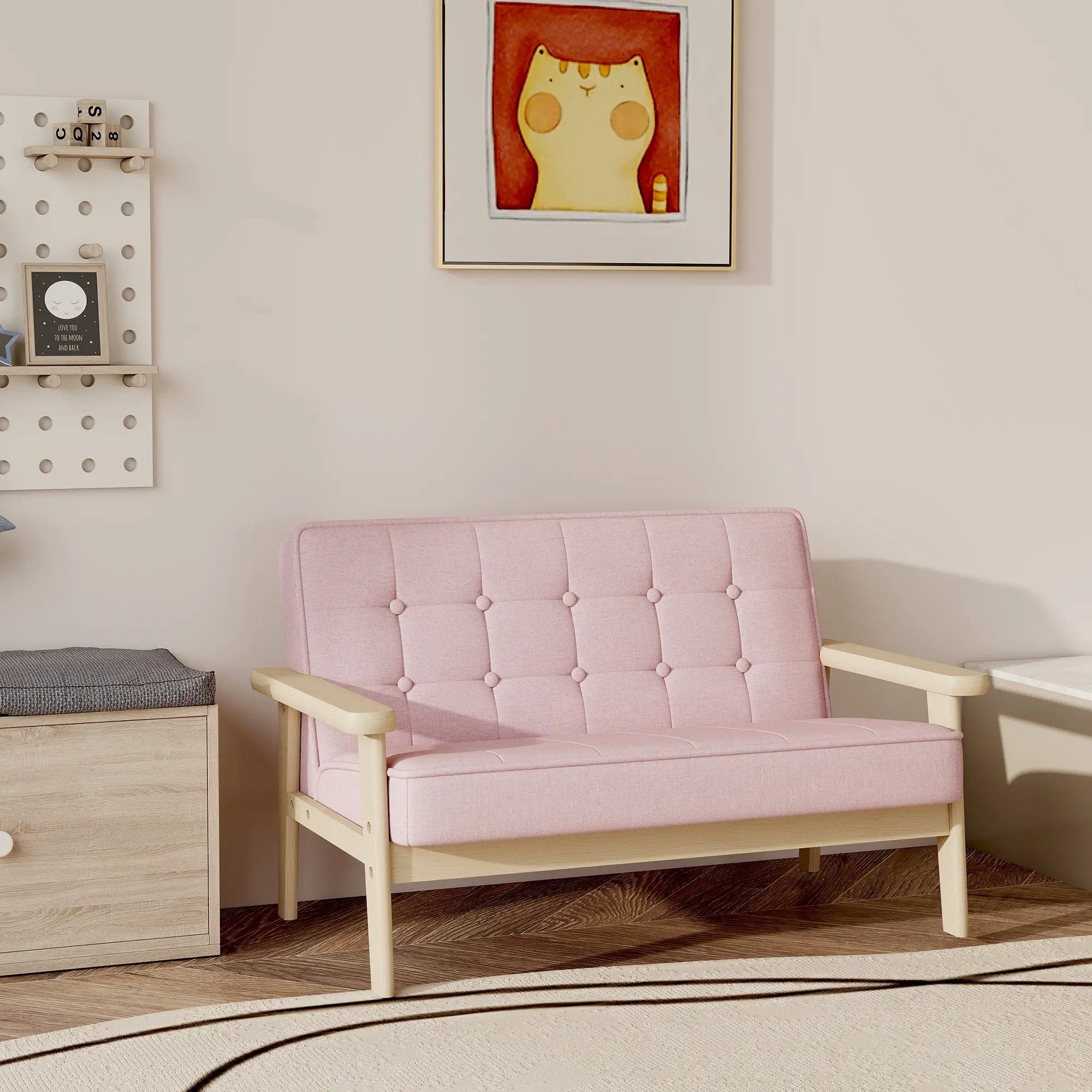 BlingBin Kindersessel Kindersofa mit Samtoptik, massiven Holzfüßen Sessel a günstig online kaufen